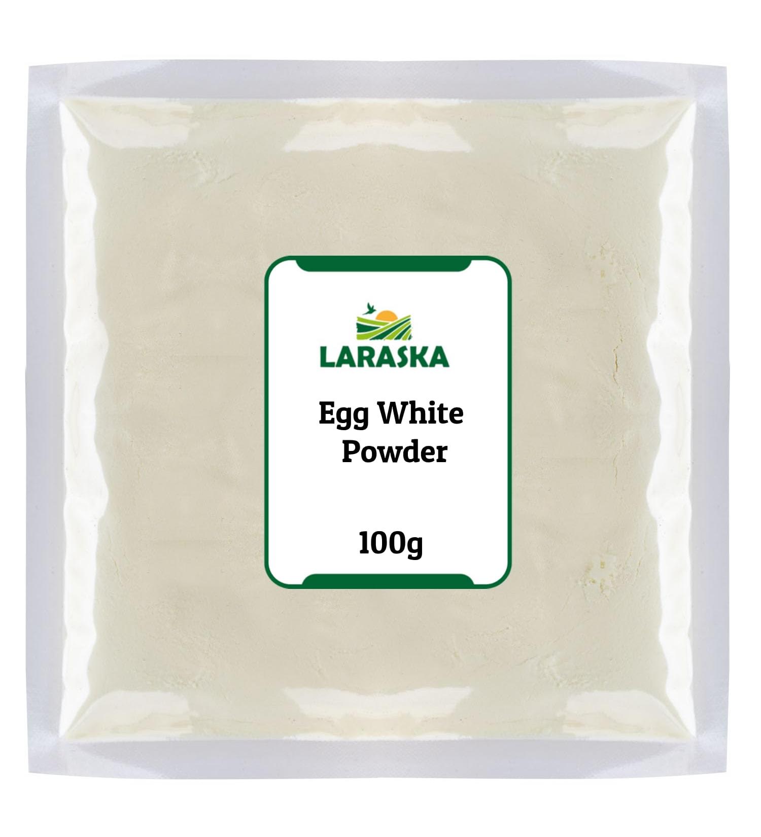 Dried Egg White Powder 100g - Pasteurized - Delicious - Great for Breakfast and Camping Meals - Use to Make Meringue Royal Icing and Shakes Use in Baking & Cooking by Laraska 100 g (Pack of 1)