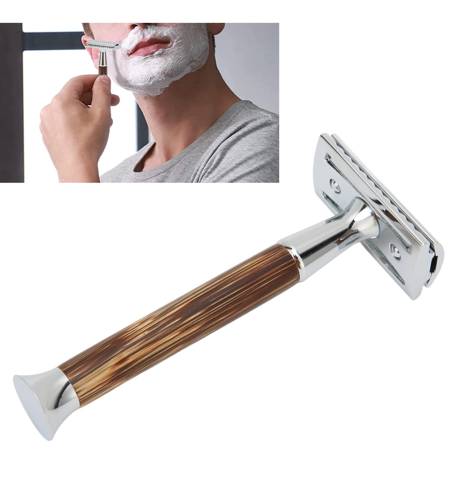 Buy Eco-Friendly Bamboo Double Edge Razor | Plastic-Free Travel Safety Razor for Men - Perfect Shave Without Blade - Buy Online on GoSupps.com