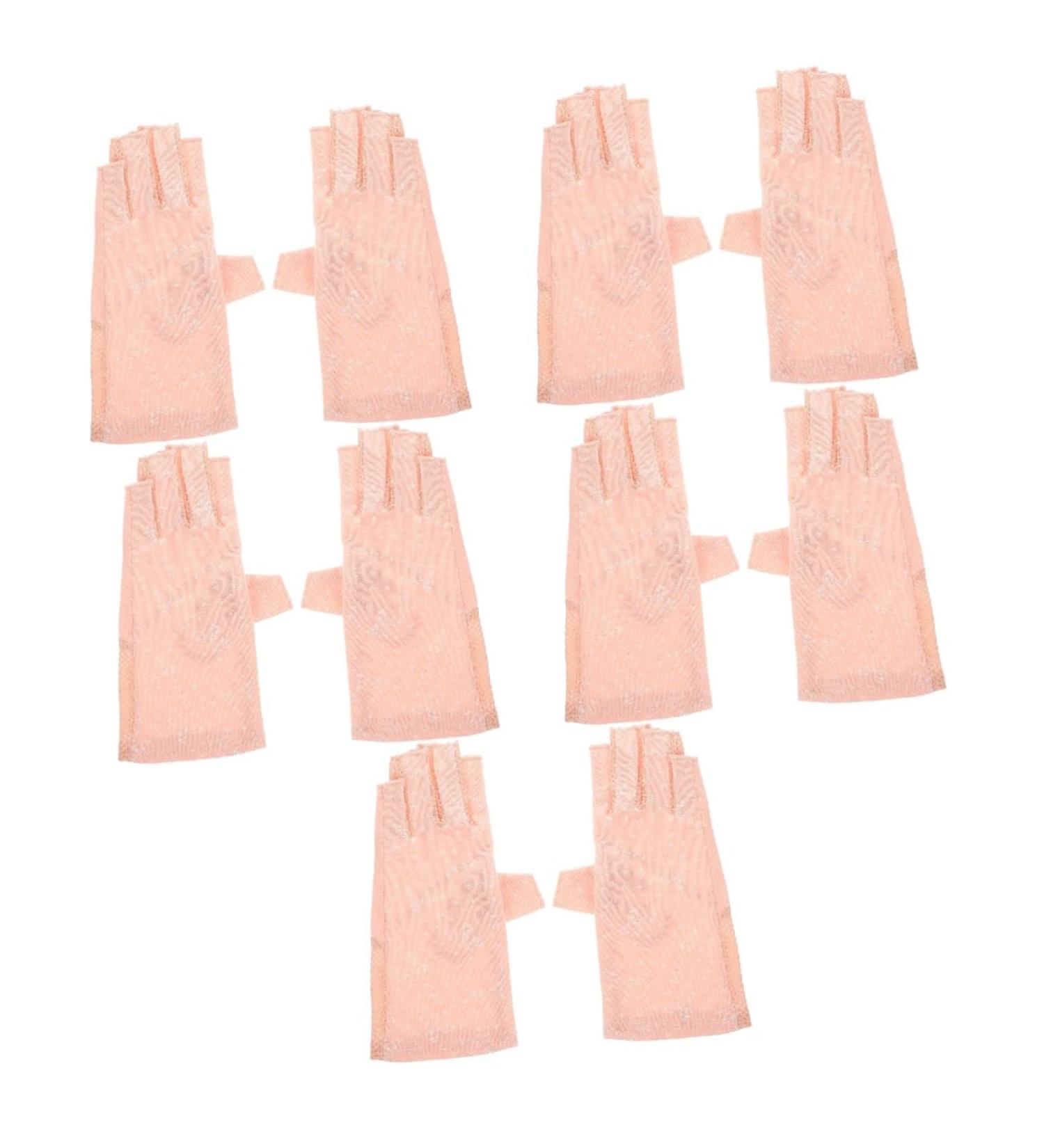 FRCOLOR 5 Pairs Sun Protection Half Finger Gloves Mittens UV Prevention Gloves Skin Protective Gloves Anti-uv Gloves Nail Art Gloves Salon Supply Protector Nylon Miss Manicure - Buy Online on GoSupps.com