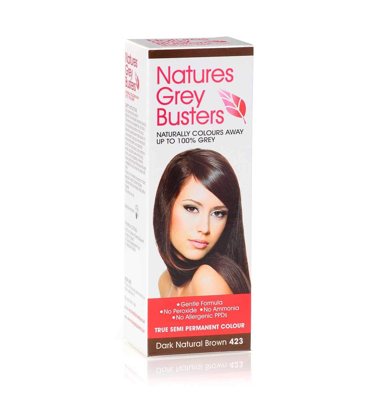 Teinture pour cheveux sans PPD - Brun fonc - Sans ammoniaque - Sans peroxydes - Le moyen naturel et s r de colorer votre gris Couleur semi-permanente 70 ml. noir 1 unit (Lot de 1)