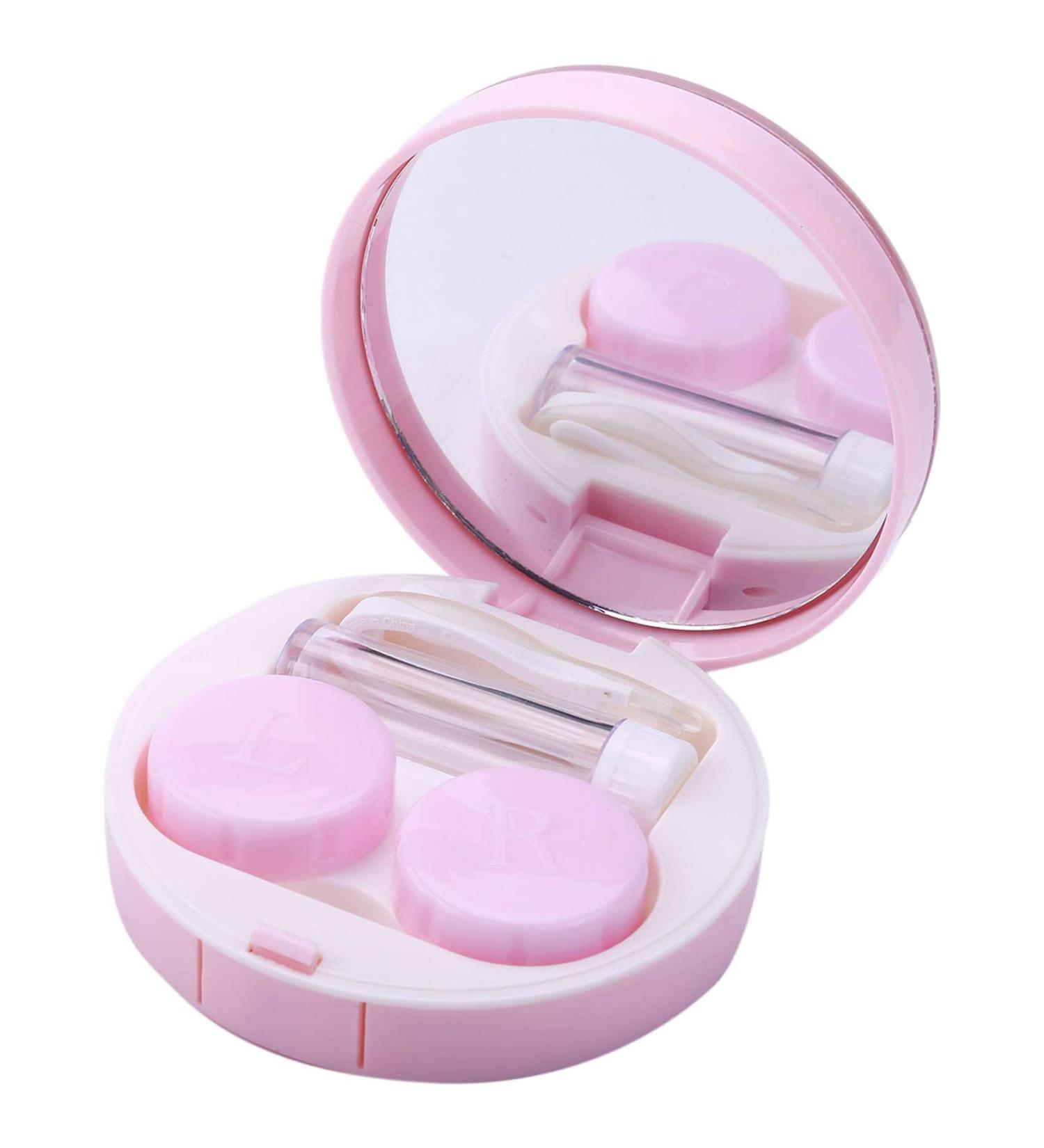 Rous Cute Pink Lens Container with Flowing Sequins - Stylish & Functional Lentils Bag for Girls - Buy Online on GoSupps.com