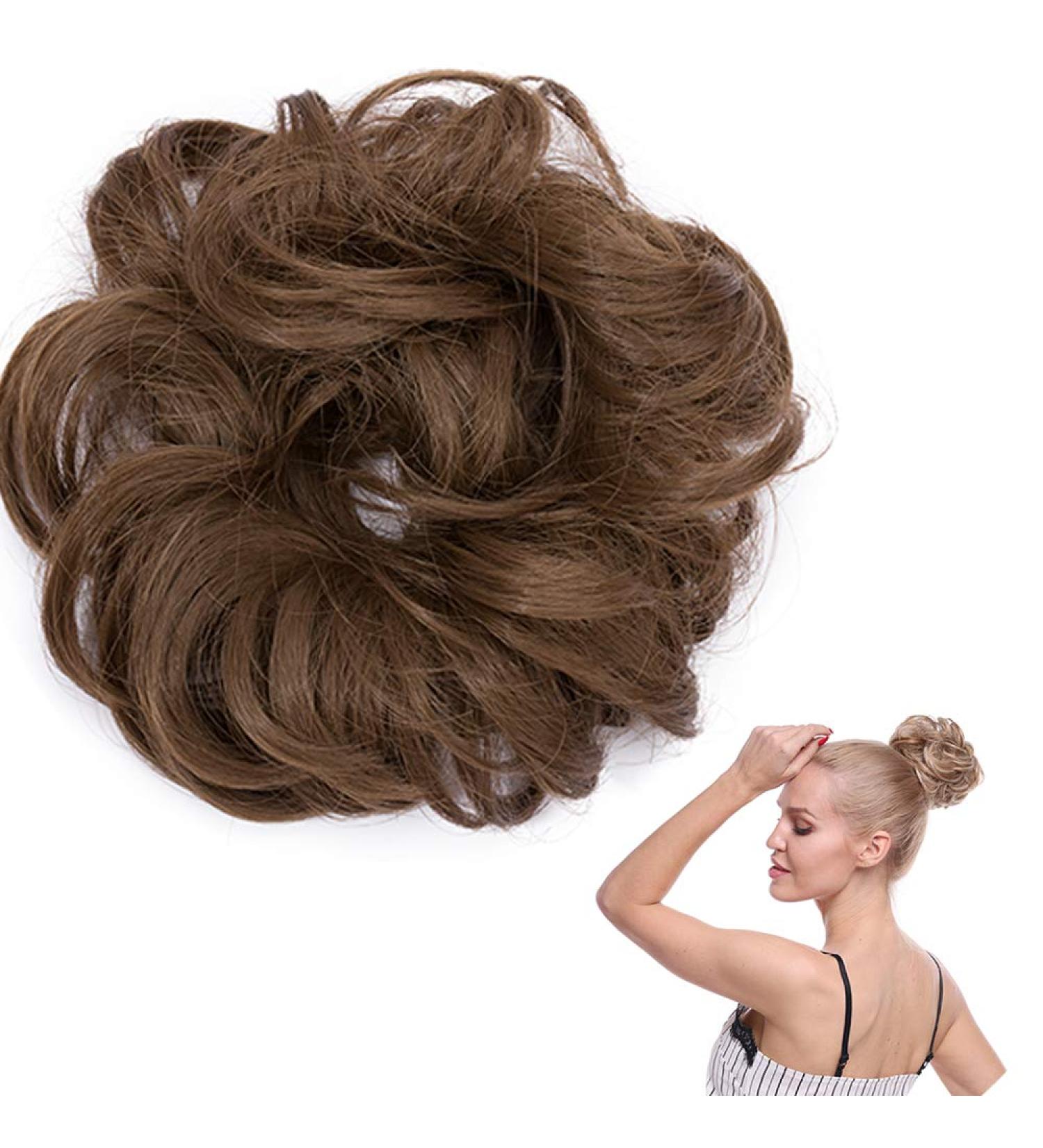 SEGO Curly Bun Hairpiece | Ash Brown Hair Tie Extension for Messy Updos #10 - International Shipping - Buy Online on GoSupps.com
