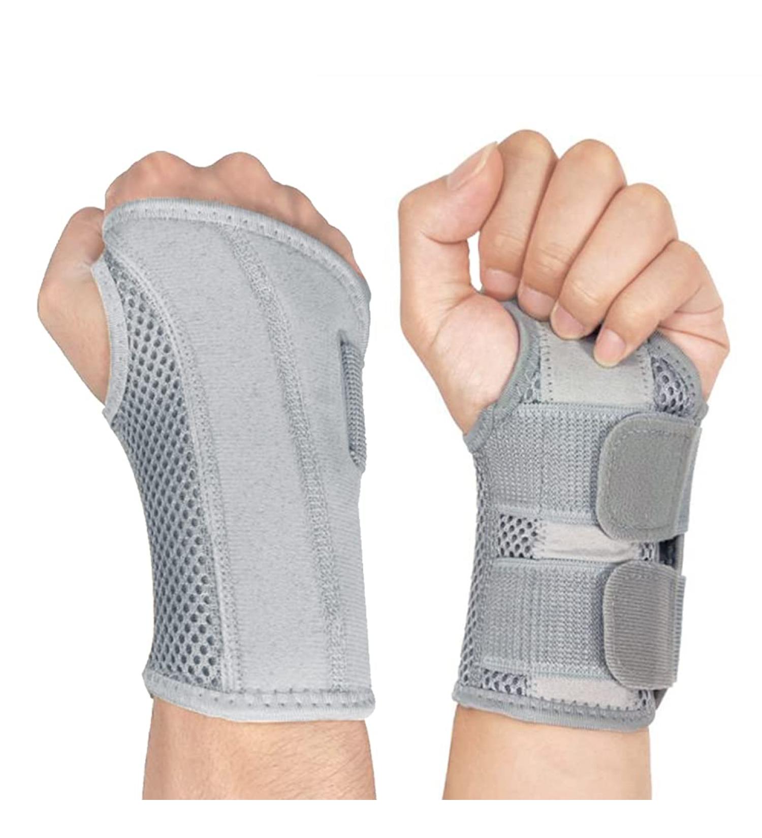 NuCamper Carpal Tunnel Wrist Brace for Men and Women - Adjustable Night Support for Tendonitis and Arthritis Pain Relief - Right Hand, Gray (Small/Medium) - Buy Online on GoSupps.com