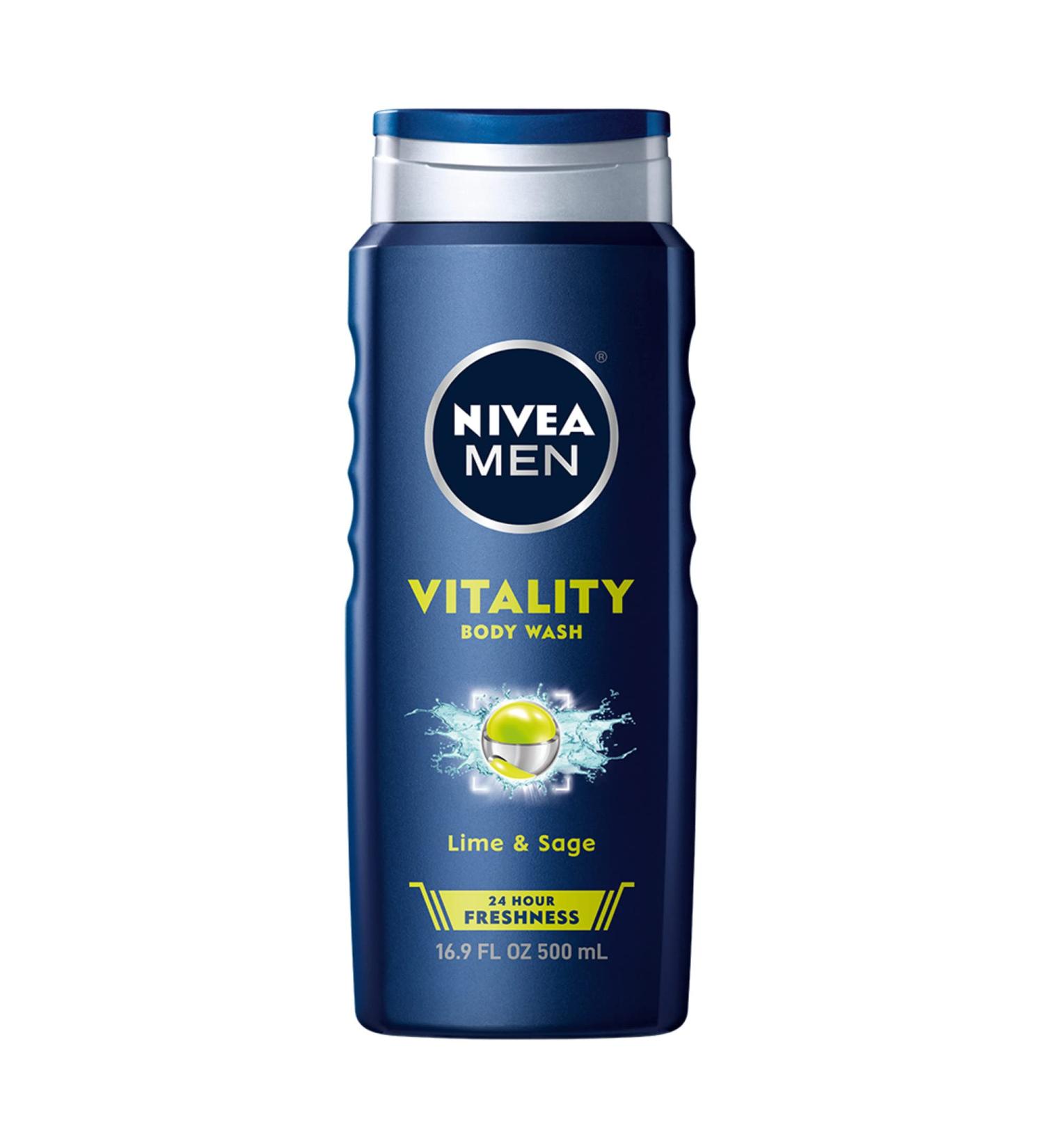 Nivea Men Vitality Body Wash Lie & Sage 16.9 Fl. Oz. (Lime & Sage)