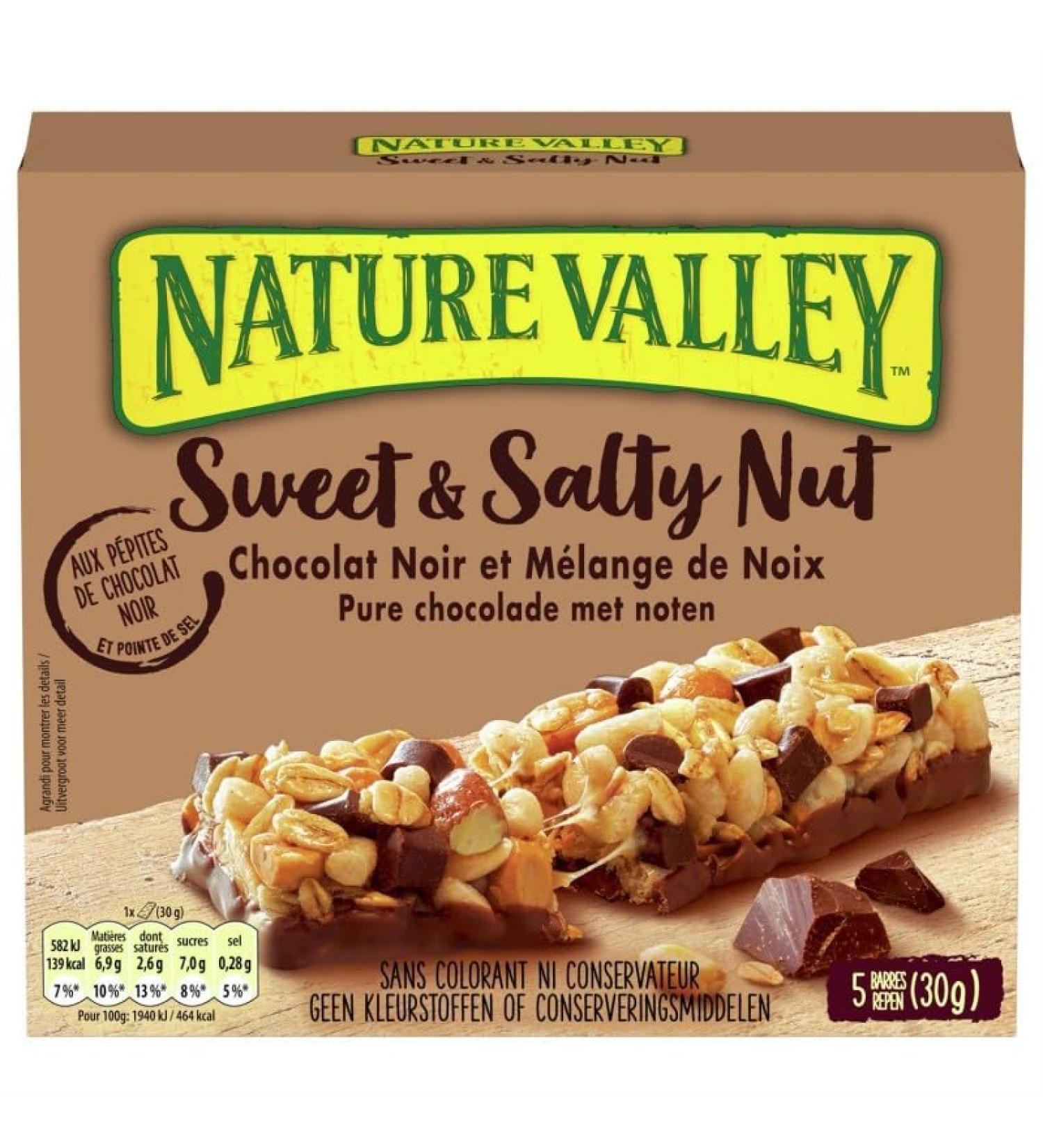 G n rique Nature Valley Cereal Bar Dark Chocolate & Almonds - Gourmet and Healthy Snacks - 150 g - Pack of 4