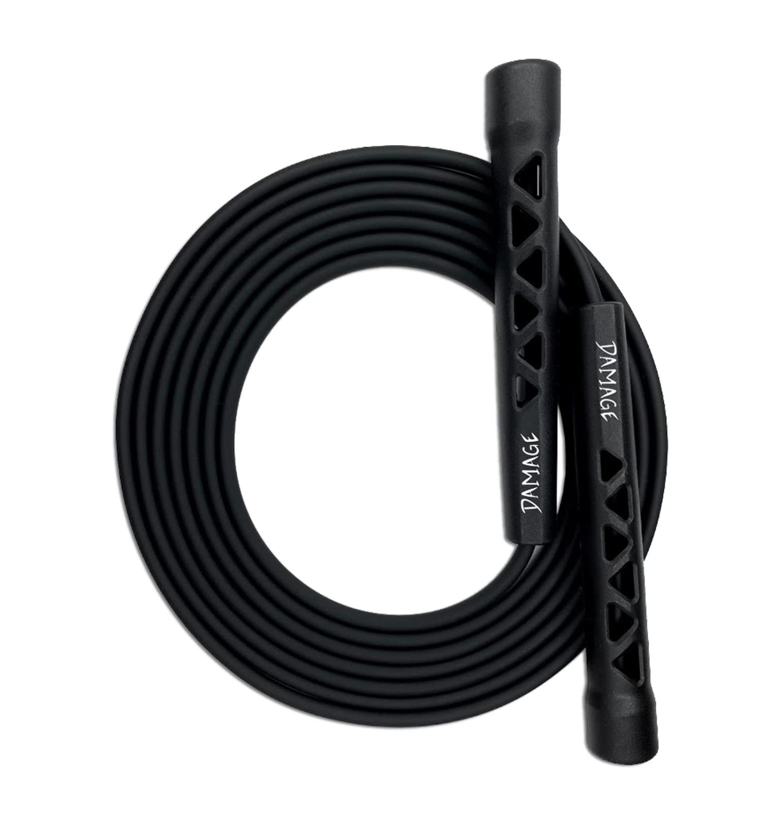 DAMAGE Fight Gear Boxer Classic Speed Rope - Lightweight PVC Skipping Jump Rope for Boxing, Fitness, MMA - Non-Slip Ventilated Handles - Tangle-Free Jump Rope - Buy Online on GoSupps.com