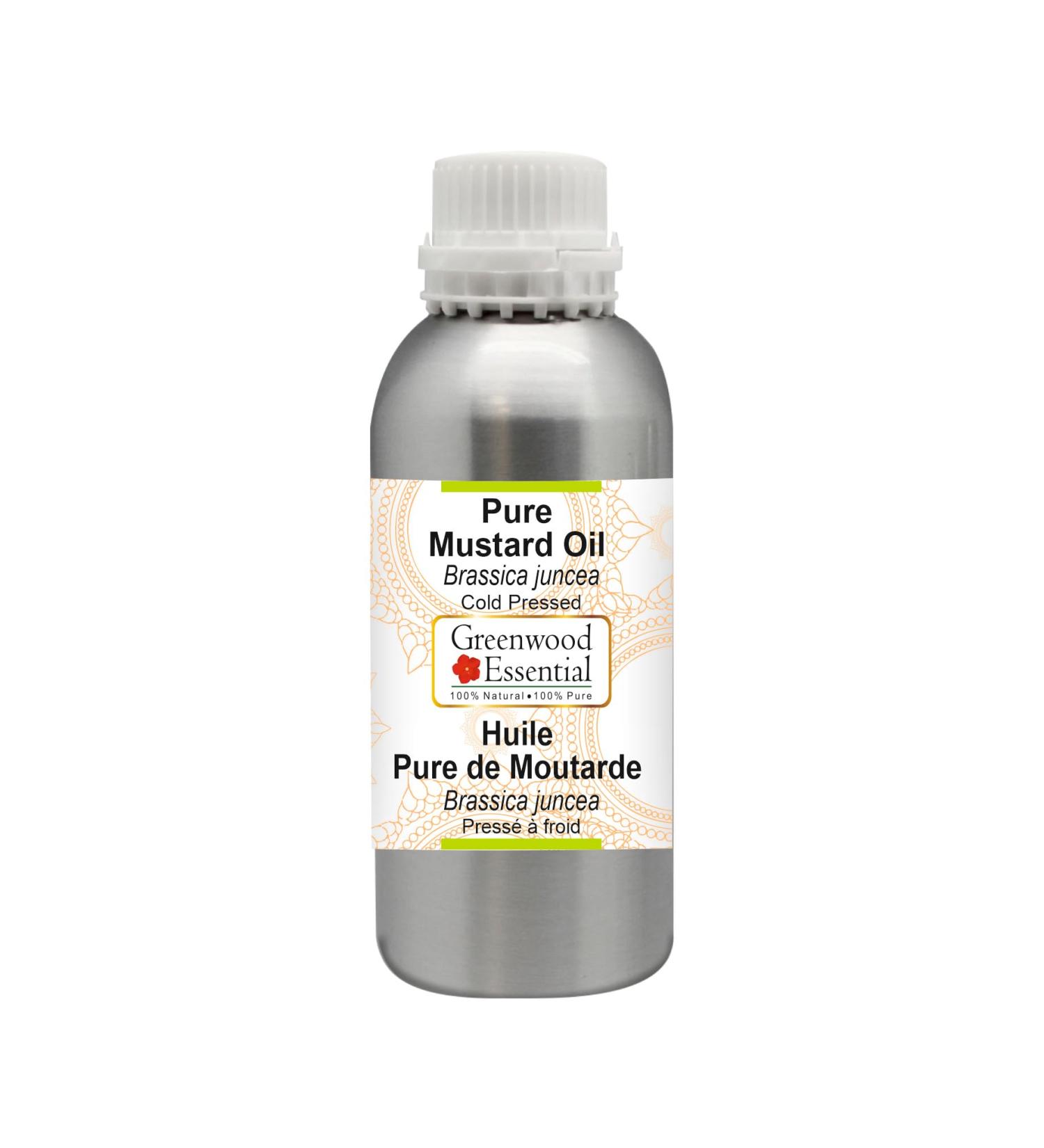 Buy Greenwood Essential Pure Mustard Oil - Cold Pressed Therapeutic Grade 300ml (10 oz) | International Shipping - Buy Online on GoSupps.com