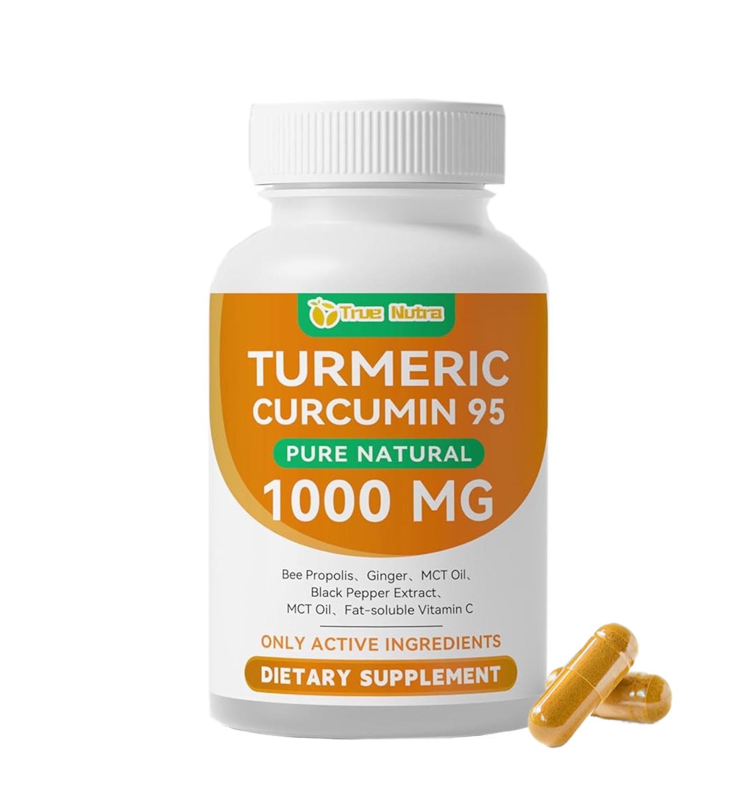 true nutra Turmeric Curcumin Supplement Pure Turmeric Curcumin with 95% Curcuminoids 1000mg Non-GMO 120 Capsules (1PCS) - Buy Online on GoSupps.com