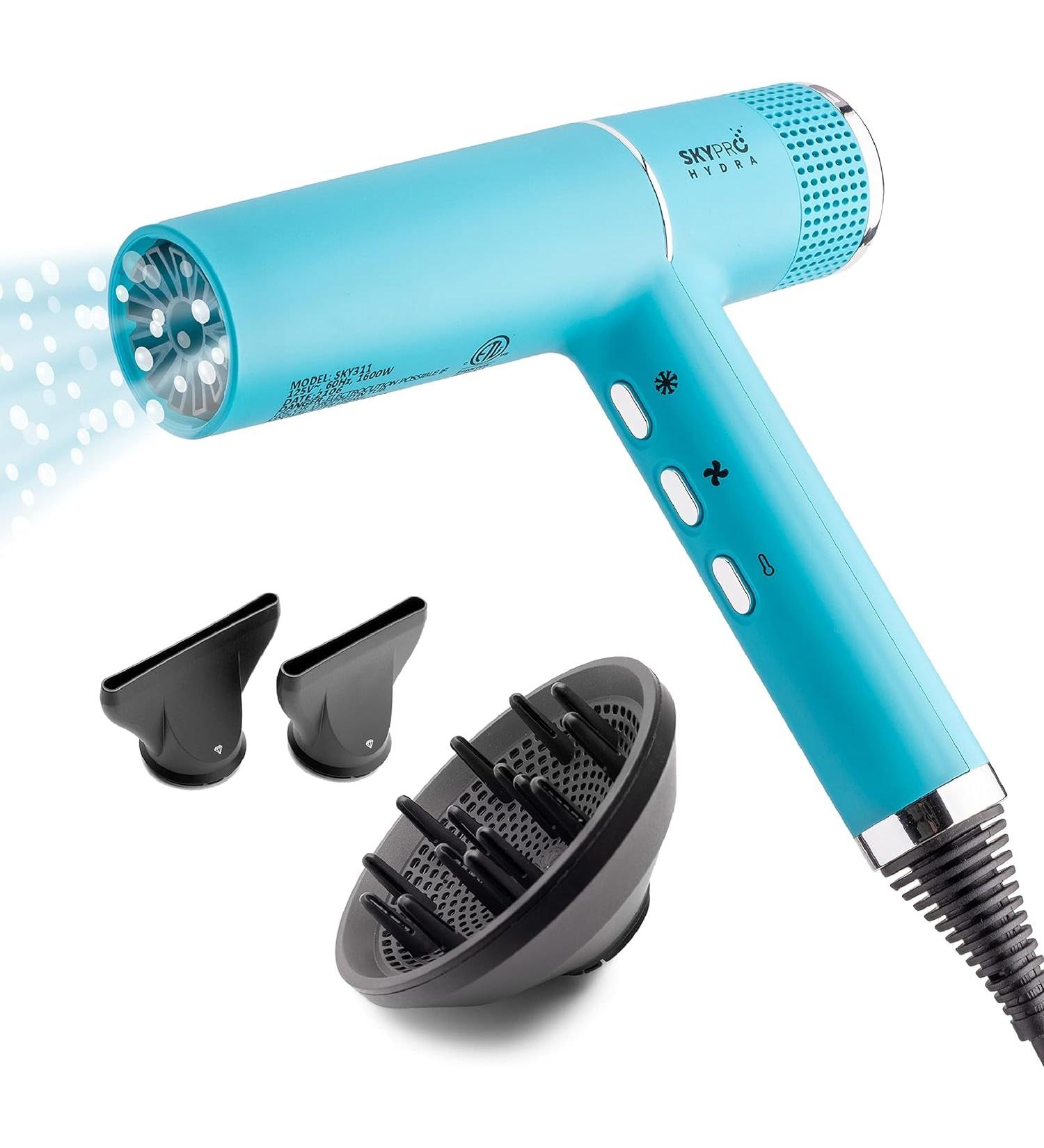 Mini Hair Dryer with Diffuser for Curly Hair | Fast & Quiet Professional Blow Dryer | 20x Faster Brushless Motor | Compact Reverse Auto-Clean Dryer by SKYPRO - Buy Online on GoSupps.com