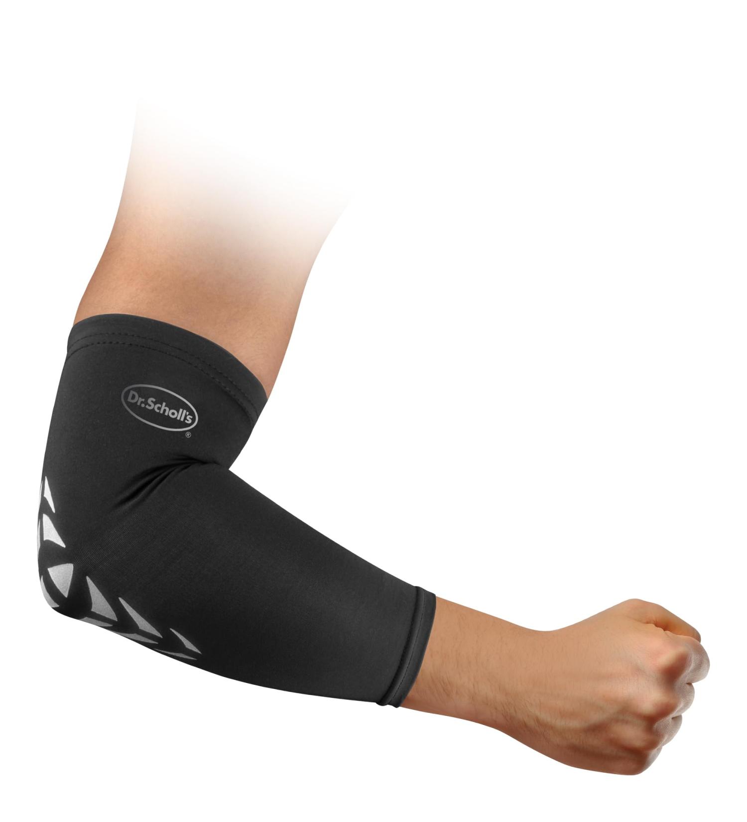 Dr. Scholl's Compression Elbow Sleeve for Pain Relief - Breathable Copper Infused Fabric (S/M) - All-Day Support for International Shipping - Buy Online on GoSupps.com