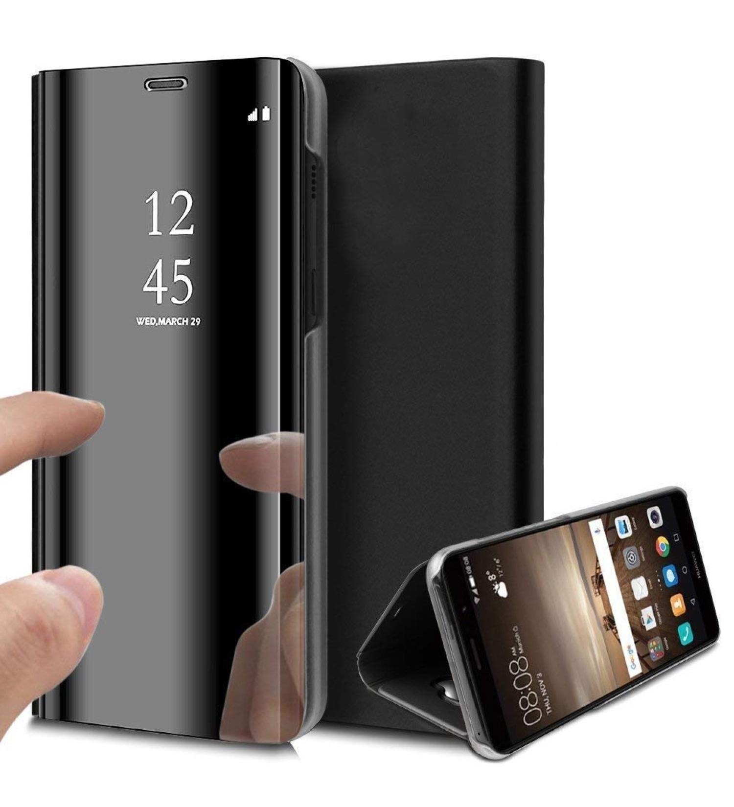 Buy Suhctup Compatible Samsung Galaxy S6 Mirror Cover | Clear View Protective Case - Stylish Metallic & Leather Design - Buy Online on GoSupps.com