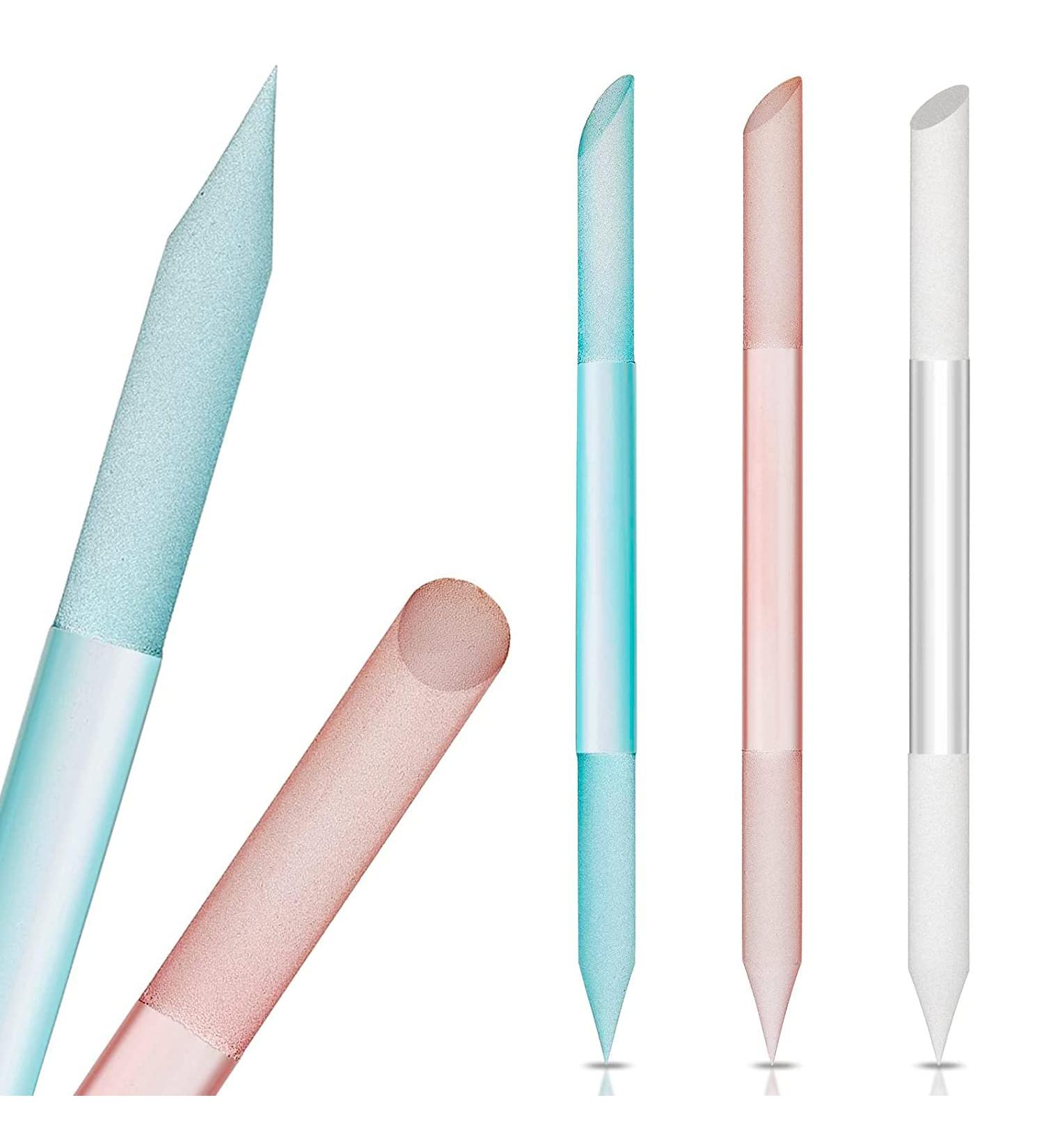 SILPECWEE Glass Cuticle Pusher & Nail File Set - Double Sided Cuticle Remover Tool for Manicure & Pedicure - 3pcs - Buy Online on GoSupps.com