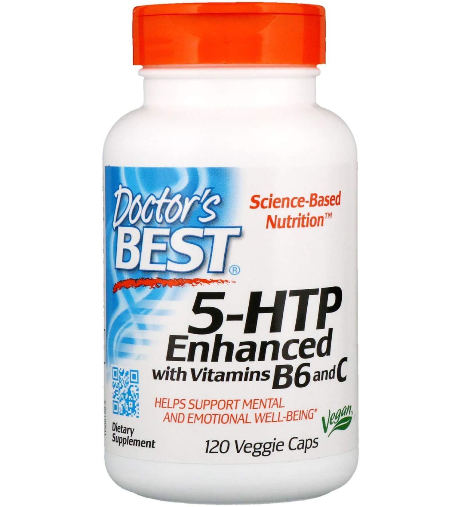 Doctors Best 5HTP Enhanced with Vitamins B6 & C - Boost Mood & Wellness | International Shipping - Buy Online on GoSupps.com