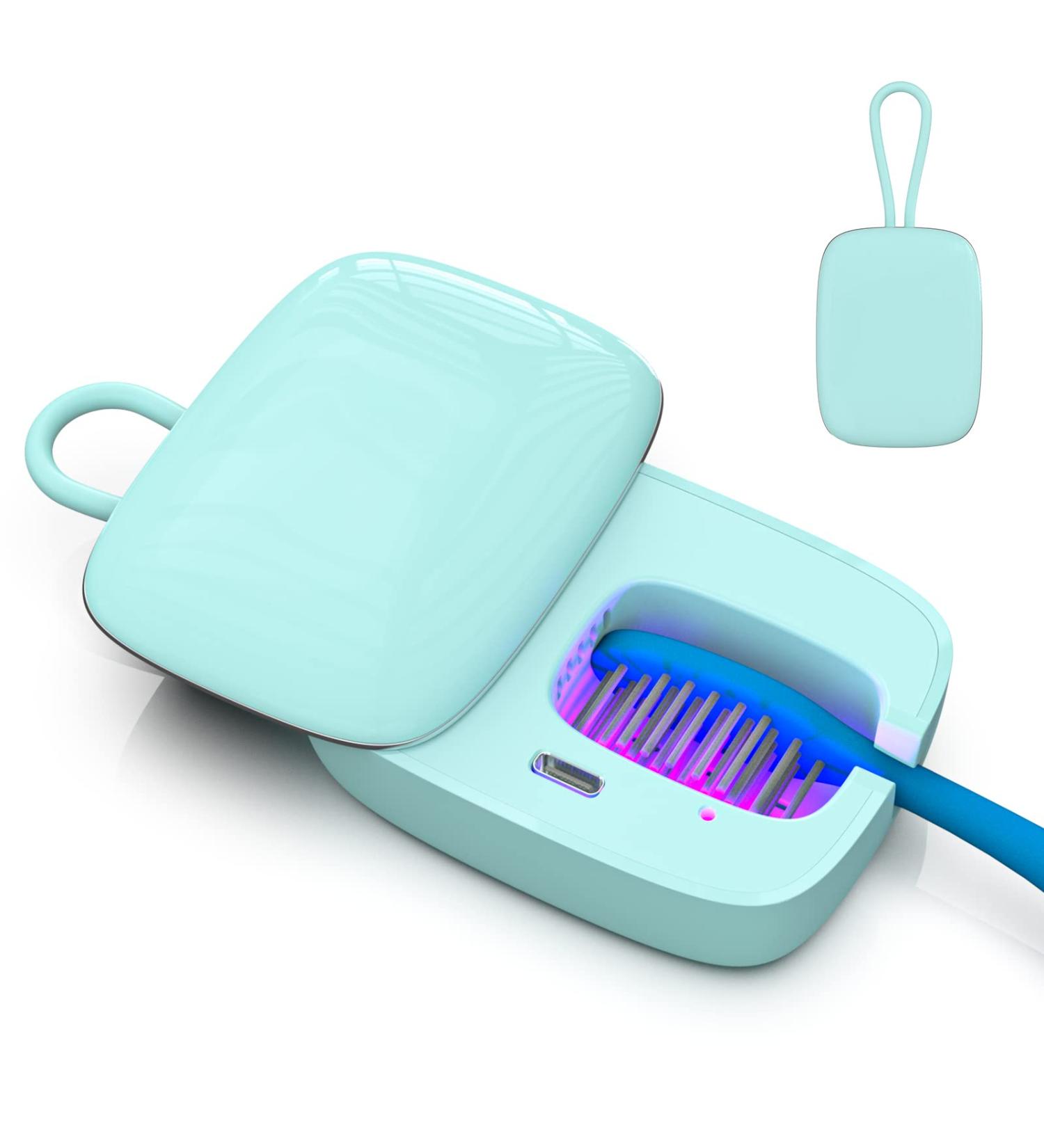 Portable U V Toothbrush Holder & Cleaner | Rechargeable Travel Case for Household & Business Trips (Blue) - Buy Online on GoSupps.com