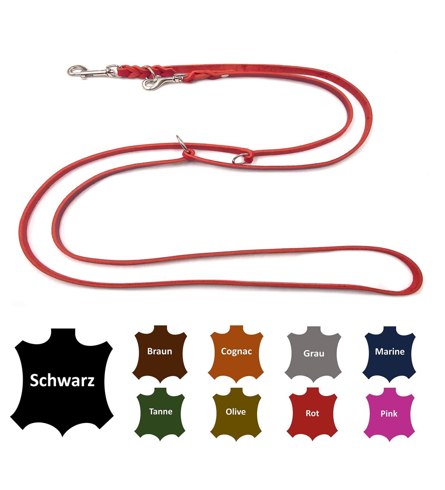 Shop Premium Adjustable Fat Leather Dog Leash for Small & Large Dogs - 5m x 12mm Red | Durable & Stylish - Buy Online on GoSupps.com