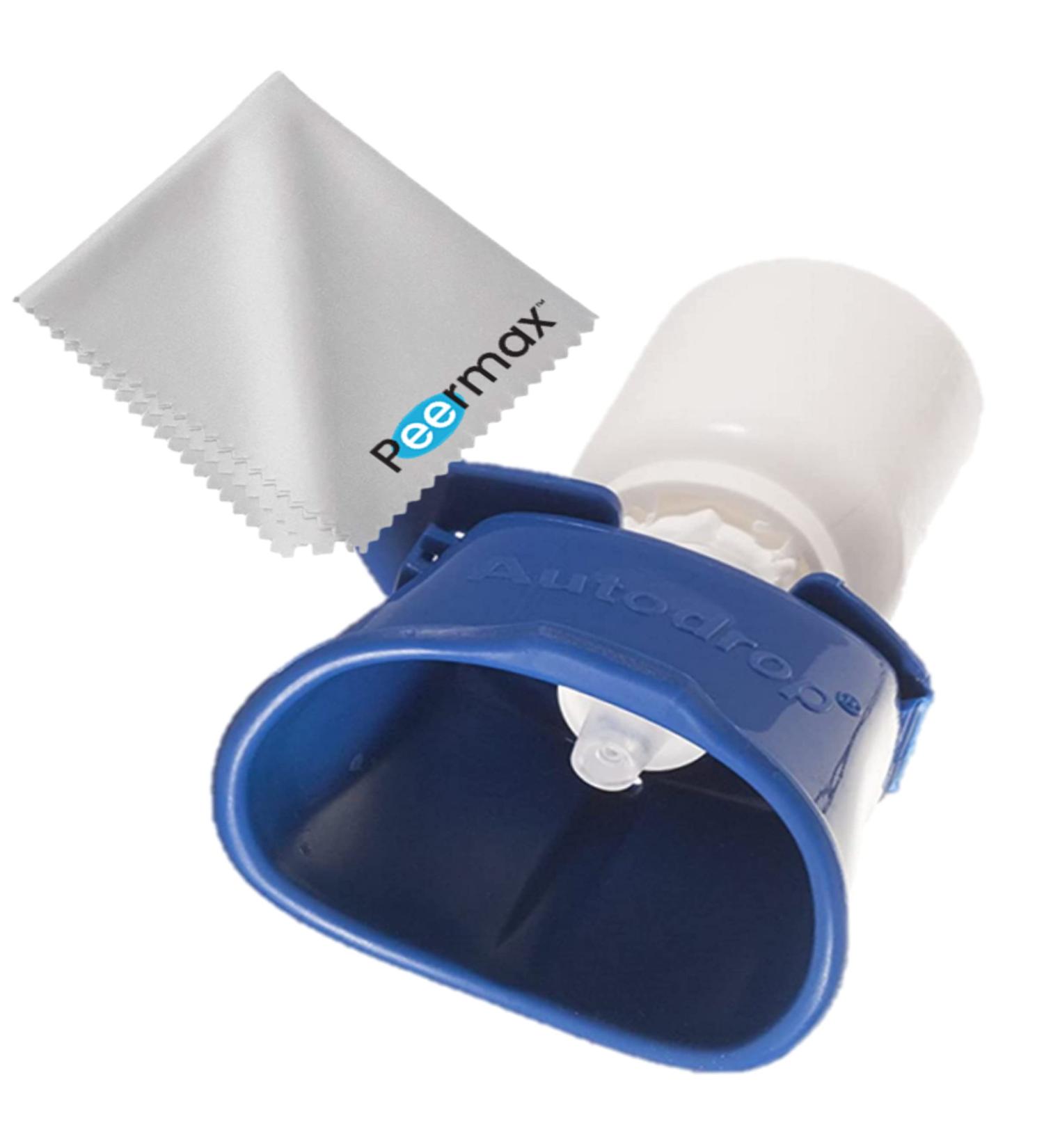 Peermax AutoDrop Eye Drop Guide with Free Microfiber Cloth - Compatible with Most Eye Drop Bottles - Buy Online on GoSupps.com
