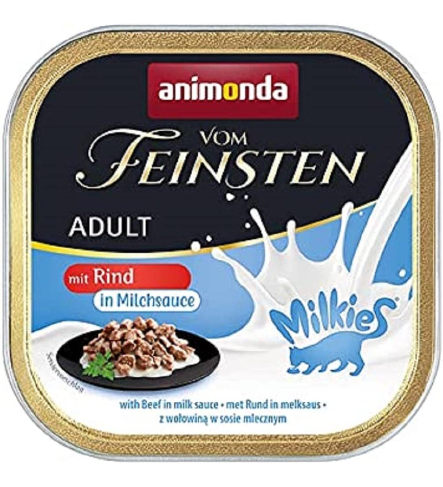 Animonda of the finest Milkies Adult Cat food wet food for adult cats with beef in milk sauce 100 g (32 pack) with beef in milk sauce 1 piece (32 pack)