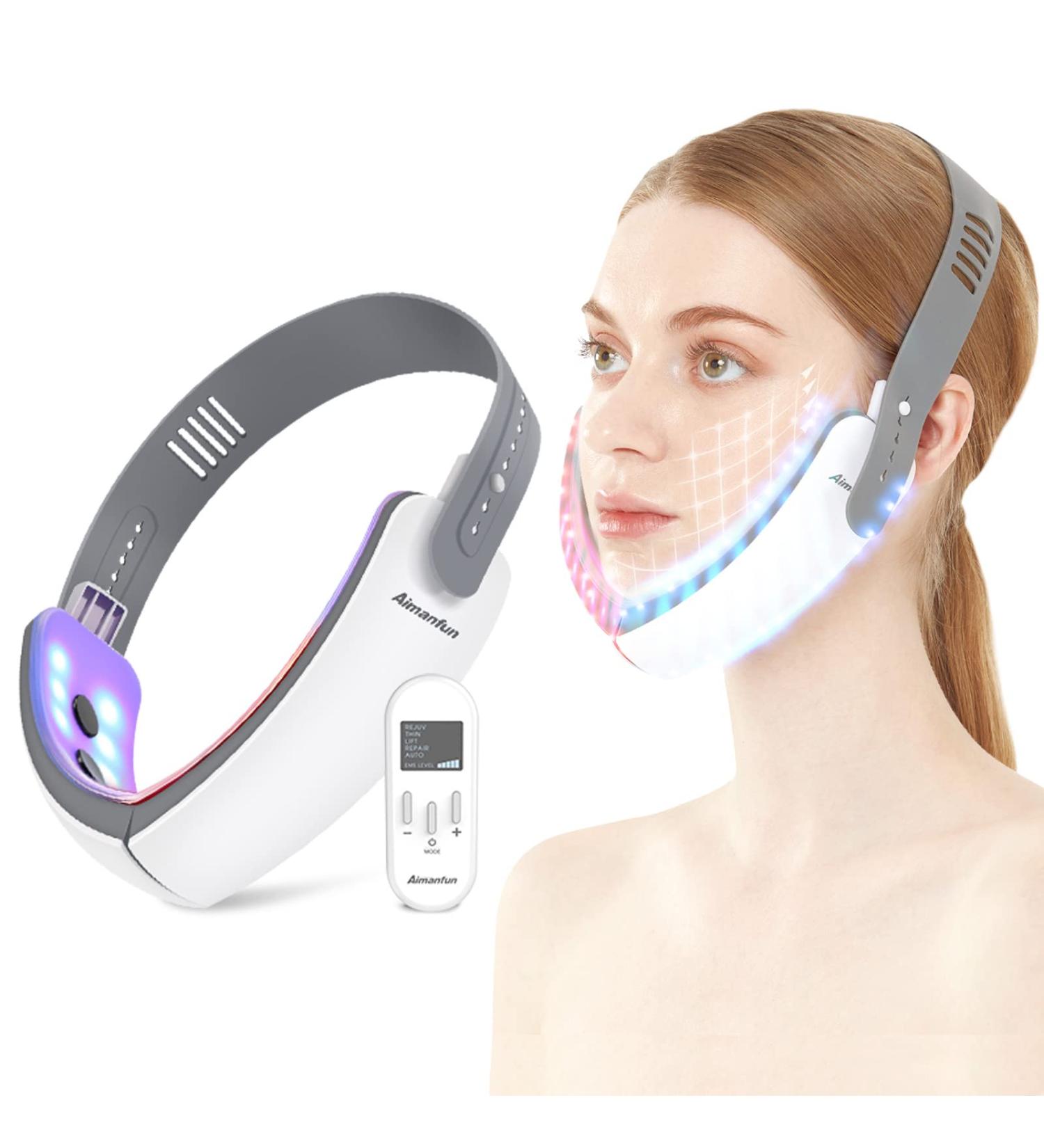 Baifuduo Double Chin Reducer with Red Blue Light - V-Face Belt for Women - 5 Modes - Buy Online on GoSupps.com