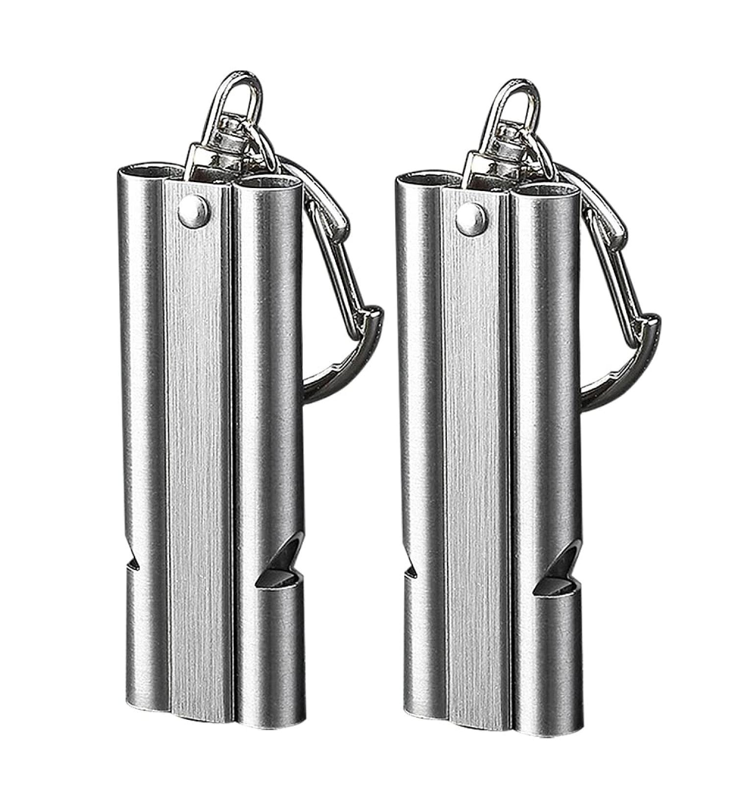 Wanyi Emergency Whistle Signal Pipe - 150DB Loud Trill Whistles (2 Pack) for Coaching Referee & Sports | Durable Stainless Steel Keychain - Buy Online on GoSupps.com