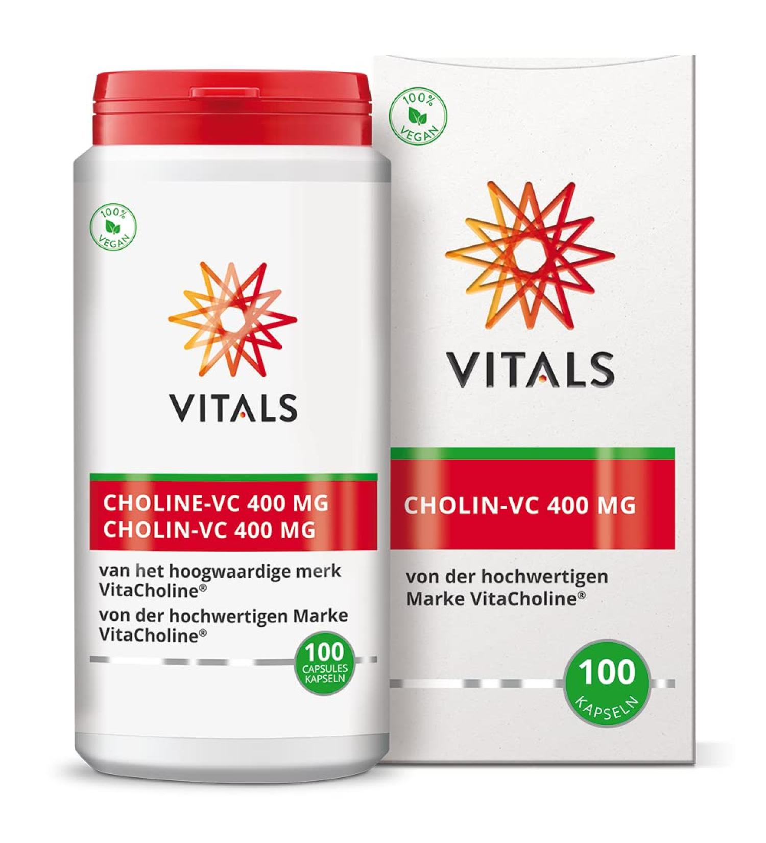 Buy Vitals Cholin-VC 100 Capsules - 400mg Choline Litartrate | Vitacholine - Research-Backed Supplement for Optimal Health - Buy Online on GoSupps.com