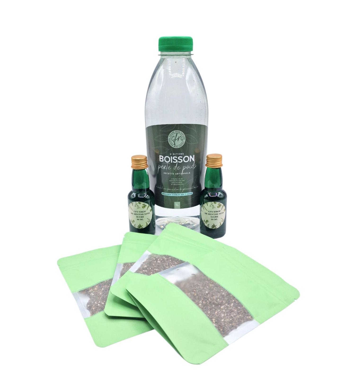 CFN - Natural Slimming Drink Sugar Free Mint Weight Loss Fat Burner and Effective Appetite Suppressant Flat Stomach Anti-Cellulite Improving Digestion French Brand - 15 Days - Buy Online on GoSupps.com