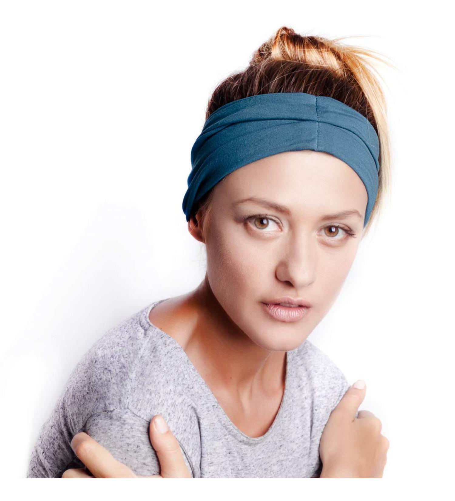 Blom Premium Women's Non-Slip Headband - Versatile for Yoga, Fashion, Workouts, and Travel - Bali Blue - Buy Online on GoSupps.com