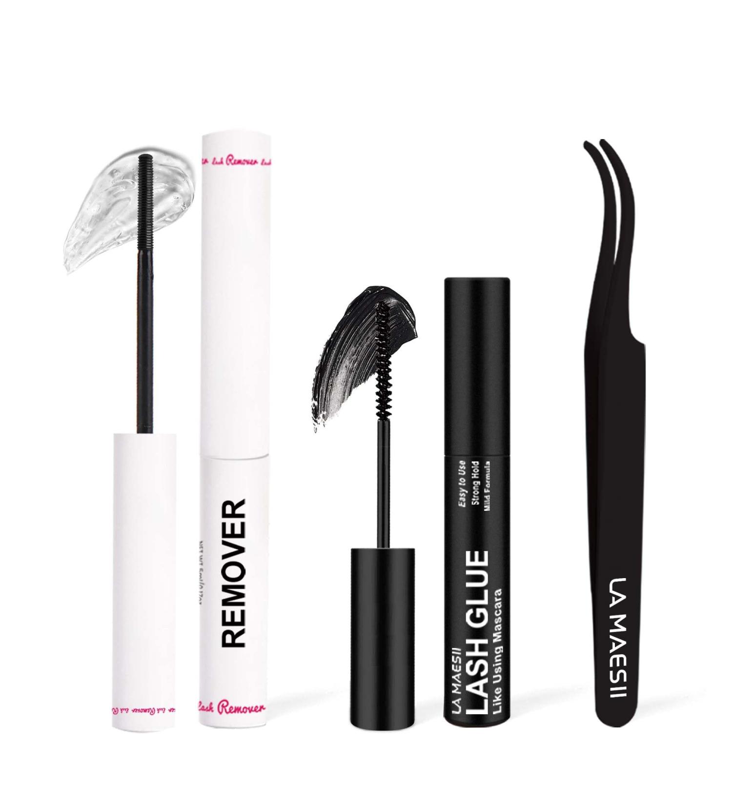 Shop 3-in-1 Lash Glue Remover & Applicator Kit | Waterproof Cluster Lash Glue & Gentle Tweezers for Home Use - 5ML - Buy Online on GoSupps.com