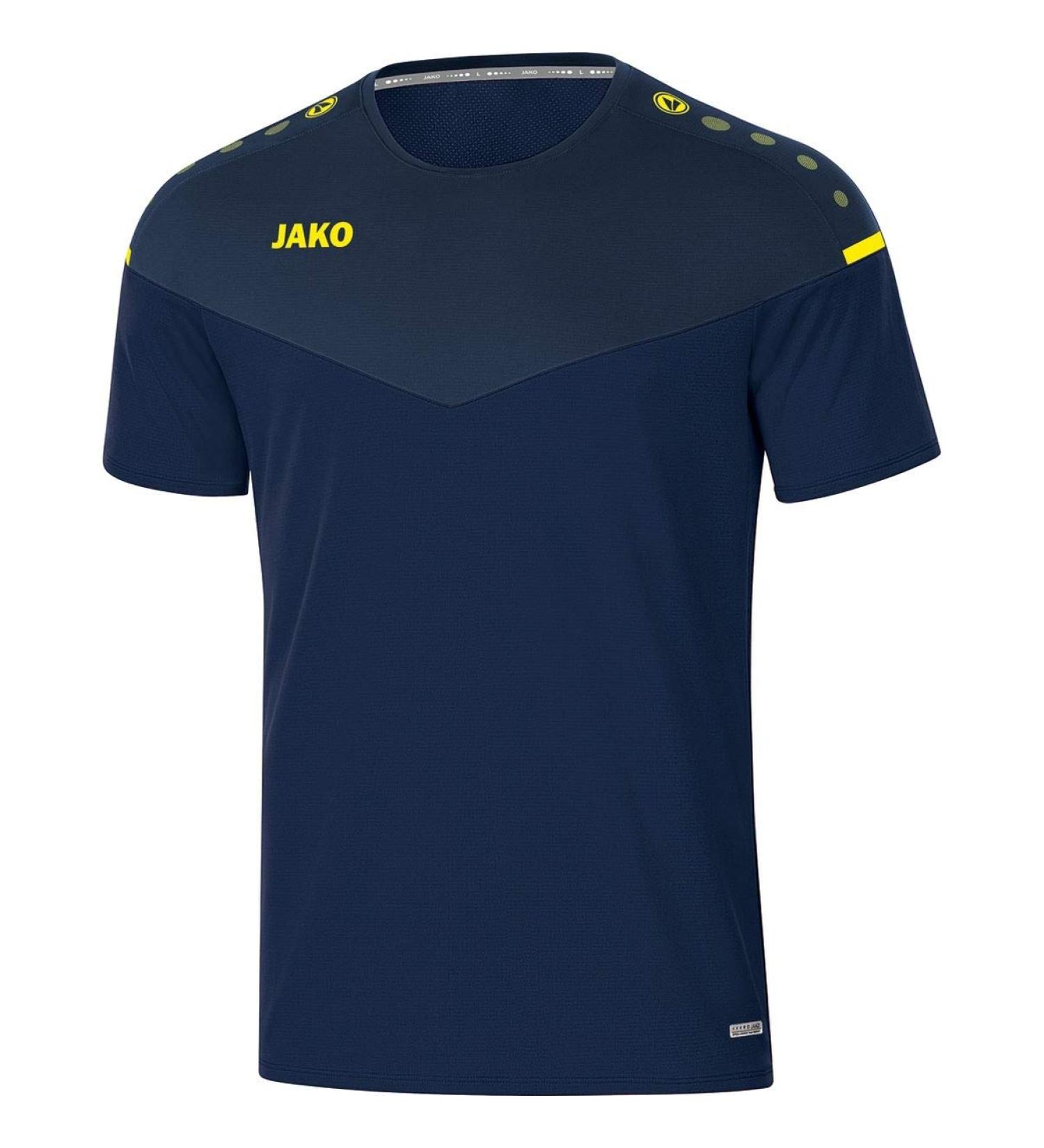 Buy JAKO Champ 2.0 T-Shirt for Men Women & Kids - Marine/Dark Blue/Neon Yellow - International Shipping Available - Buy Online on GoSupps.com