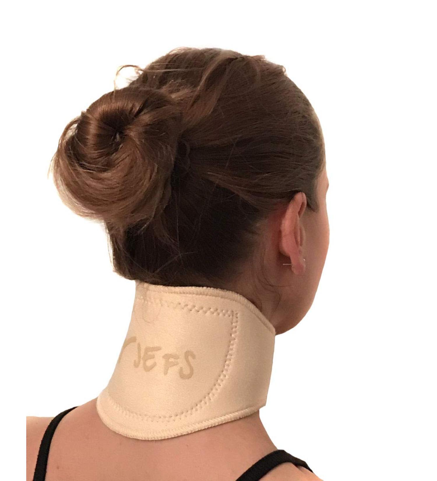 Self-Heating Neck Support Brace with Magnets for Natural Healing - Beige | Relieve Chronic Pain and Headaches - Buy Online on GoSupps.com