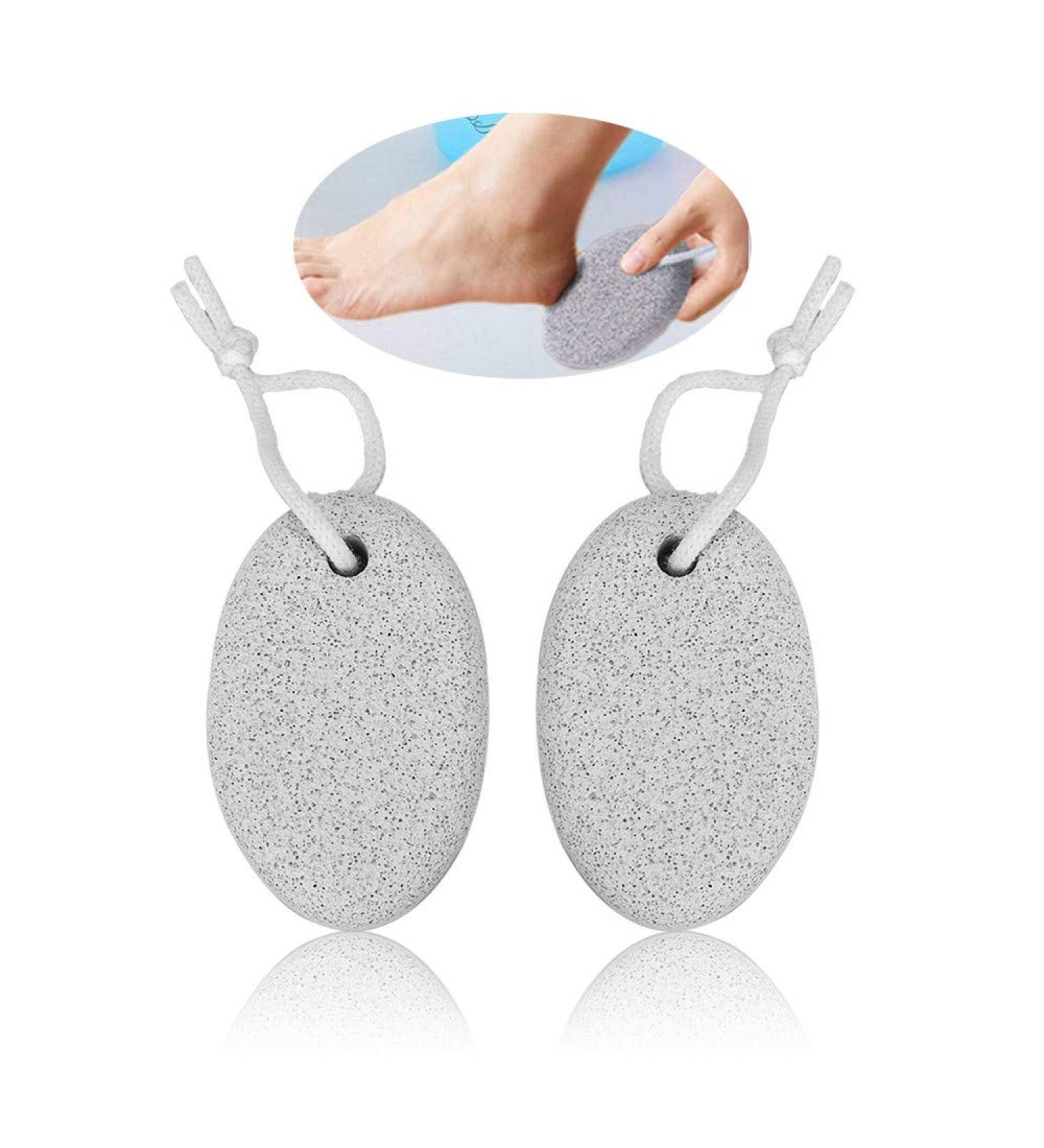 Buy Atomus Natural Pumice Stone - 2 PCs for Effective Feet & Hands Care | Remove Hard Skin & Dead Skin - Large Round Foot Scrub - Buy Online on GoSupps.com