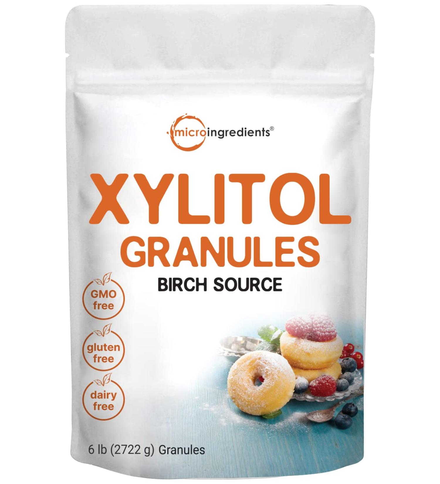 Birch Xylitol Sweetener - 6lb (96oz) Natural Sugar Substitute for Baking & Cooking - Low Calorie, Keto Friendly with No Aftertaste - Buy Online on GoSupps.com