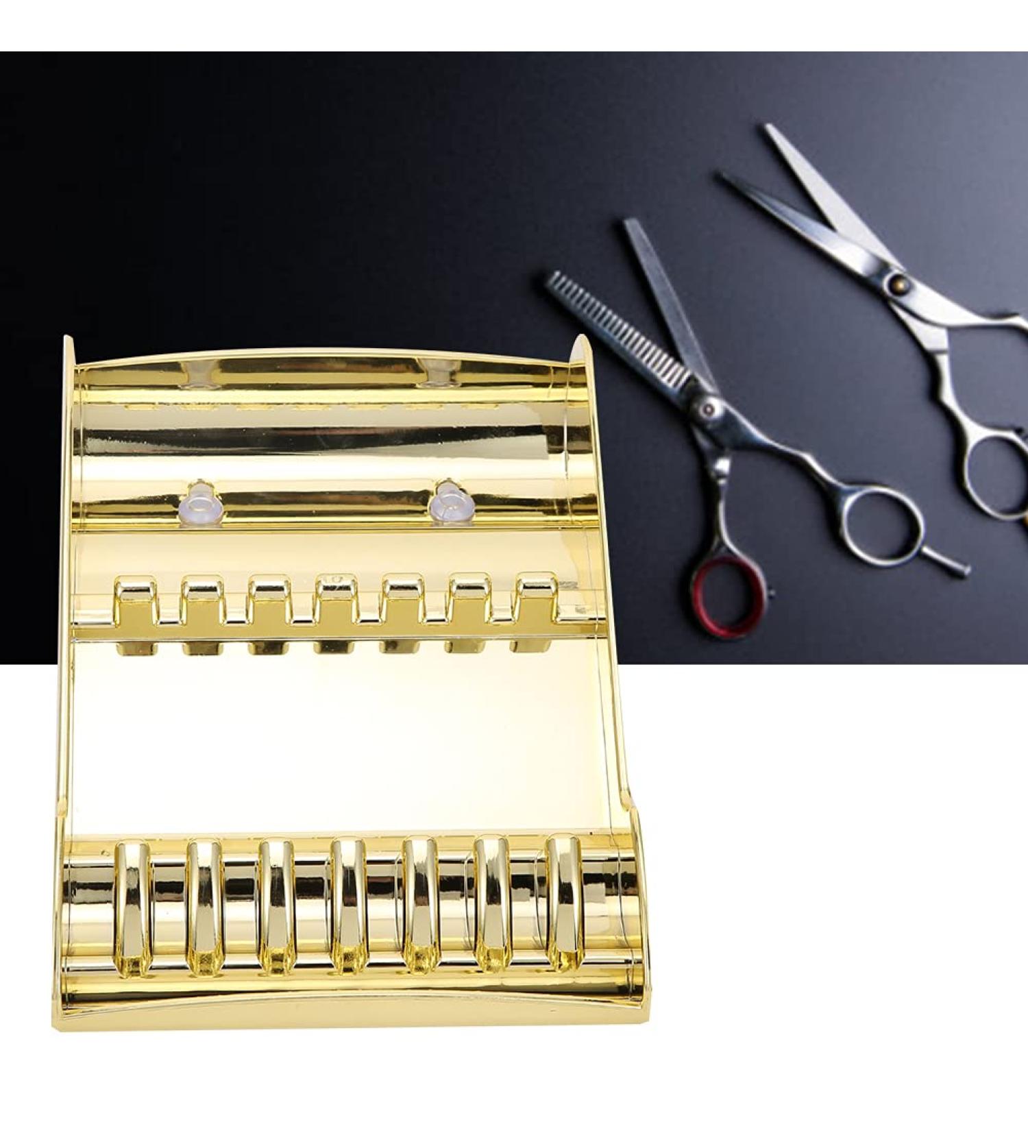 Hair Shears Holder Haircut Scissors Storage Rack Professional Hairdressers for Professional Barber Shop (Gold) - Buy Online on GoSupps.com