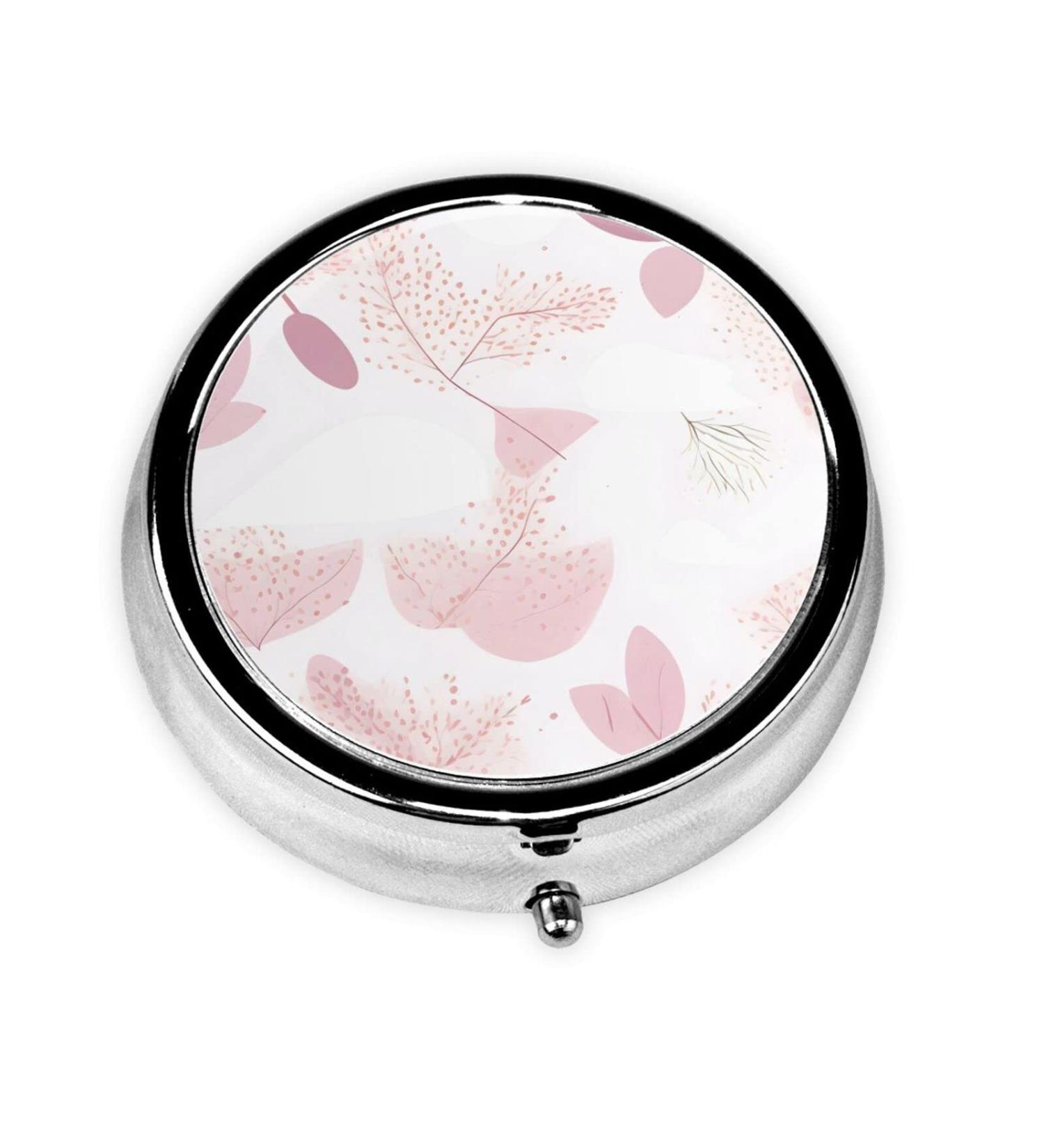 Hand-Painted Floral Round Pill Box | 3 Compartment Travel Organizer for International Buyers - Buy Online on GoSupps.com