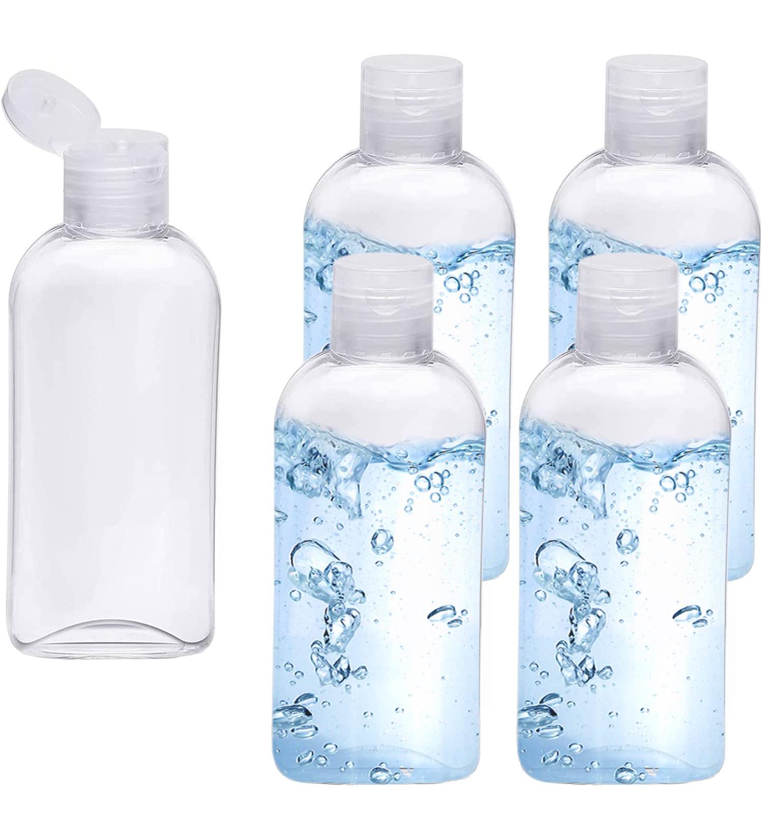 5 Pack 3.4oz Clear Plastic Squeeze Bottles with Flip Cap - TSA Approved for Travel - Ideal for Shampoo, Conditioner, Lotion - 5 Counts - Buy Online on GoSupps.com