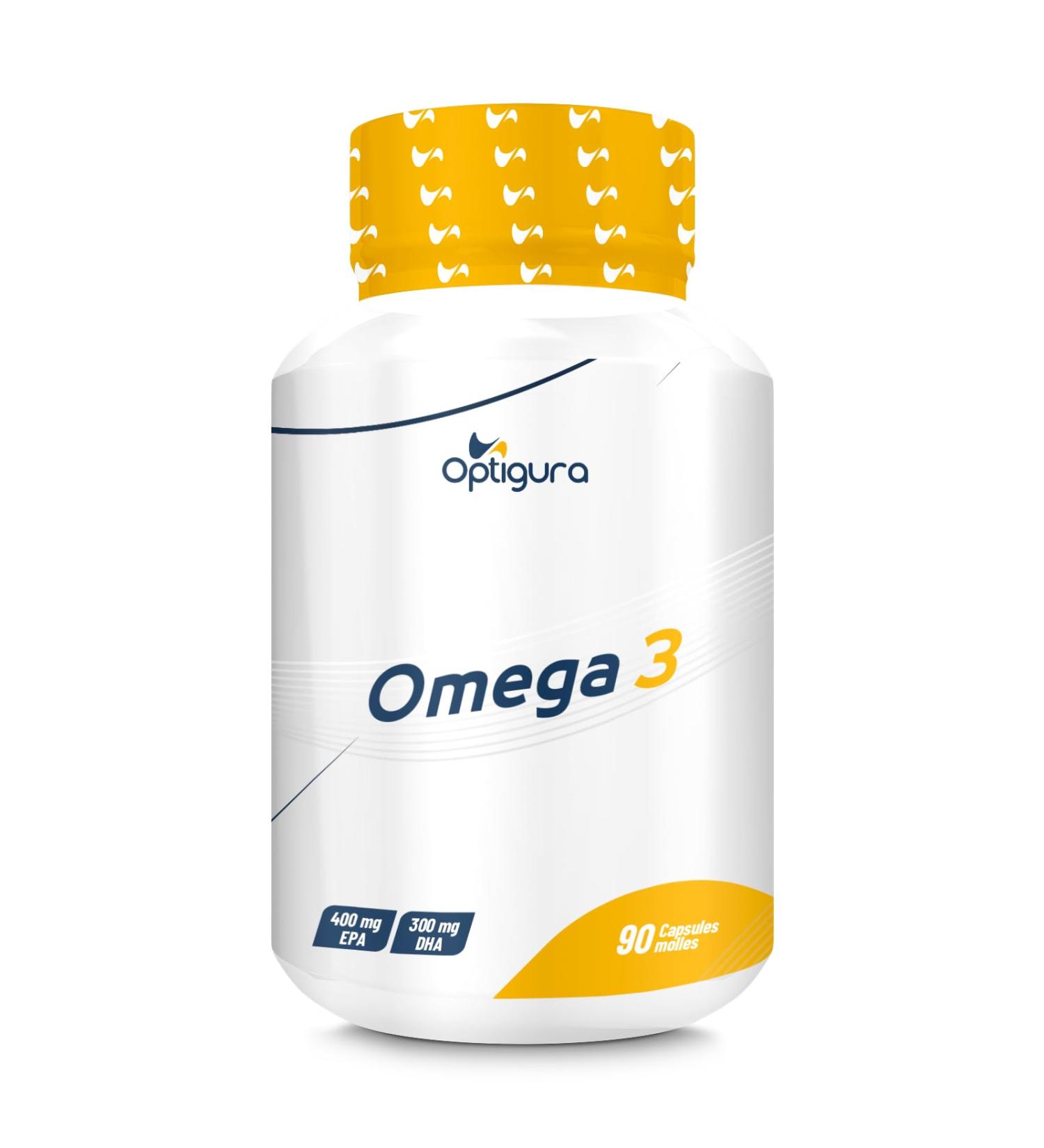 OPTIGURA - Omega 3 - Fish Oil Fatty Acids containing EPA and DHA - 90 Soft Capsules - Buy Online on GoSupps.com