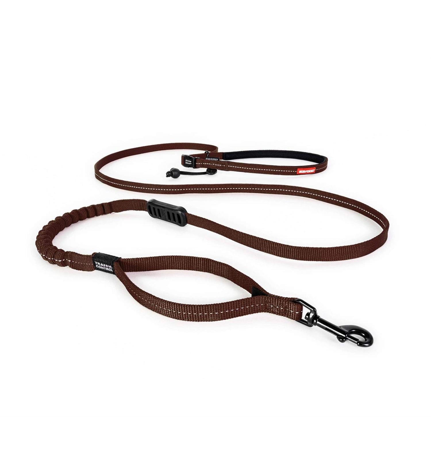 Ezydog Jogging Leash for Small & Medium Dogs - Reflective Elastic Bungee Road Runner Lite 210cm Chocolate - Ideal for Jogging & Walking - Buy Online on GoSupps.com