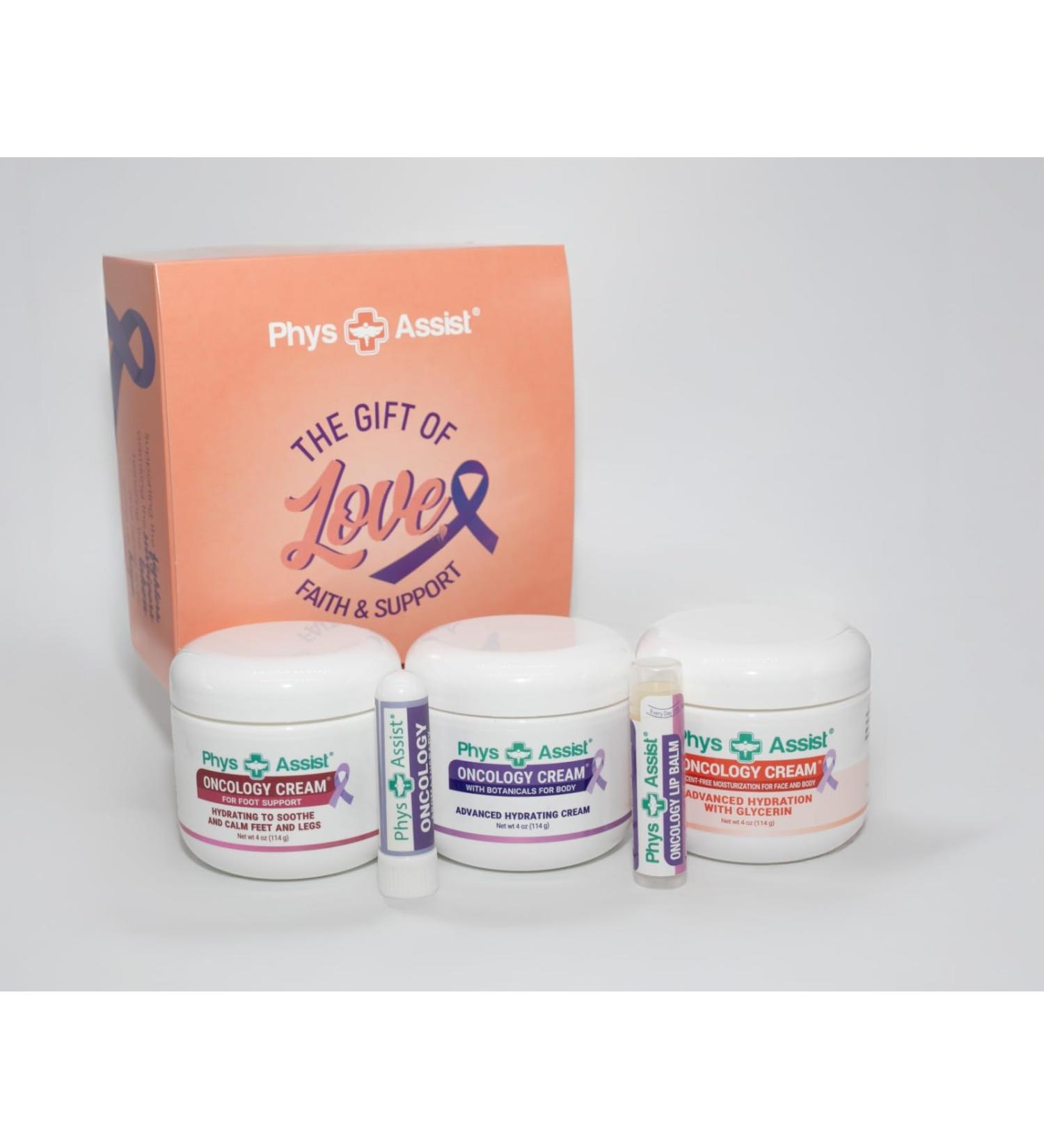 PhysAssist Bundle Oncology Kit - Comfort Kit For Chemo Patients. Essentials for Face Body & Feet. Includes Oncology Botanicals Recovery and Foot Support. (3-4 oz) lip balm and nausea inhaler - Buy Online on GoSupps.com
