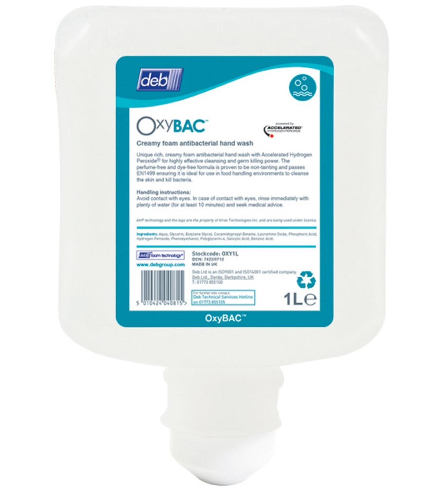 DEB OXYBAC ANTIBAC FOAMING SOAP 1LTR