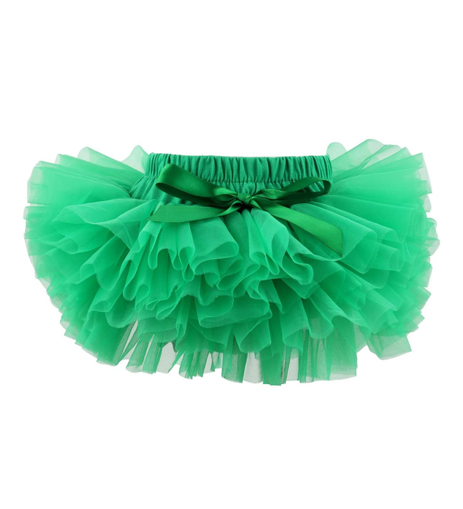 Hoolchean Baby Girls Super Soft Fluffy Tutu Skirt with Diaper Cover Bloomer - Green (1-2 Years) - Buy Online on GoSupps.com