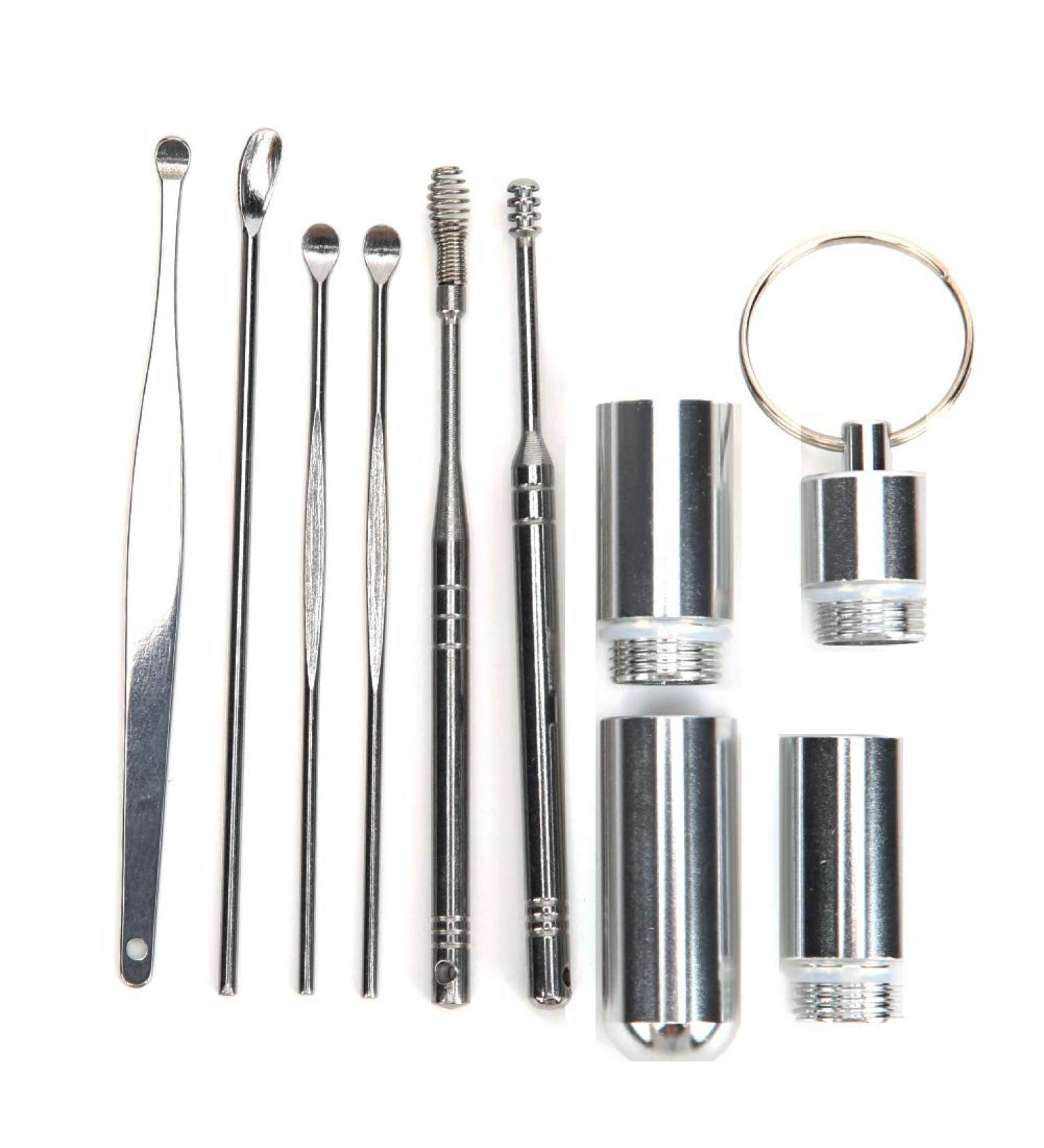 Portable Stainless Steel Earwax Remover Curette Vintage Double Head Ear Pick with Keychain | Shop Now - Buy Online on GoSupps.com