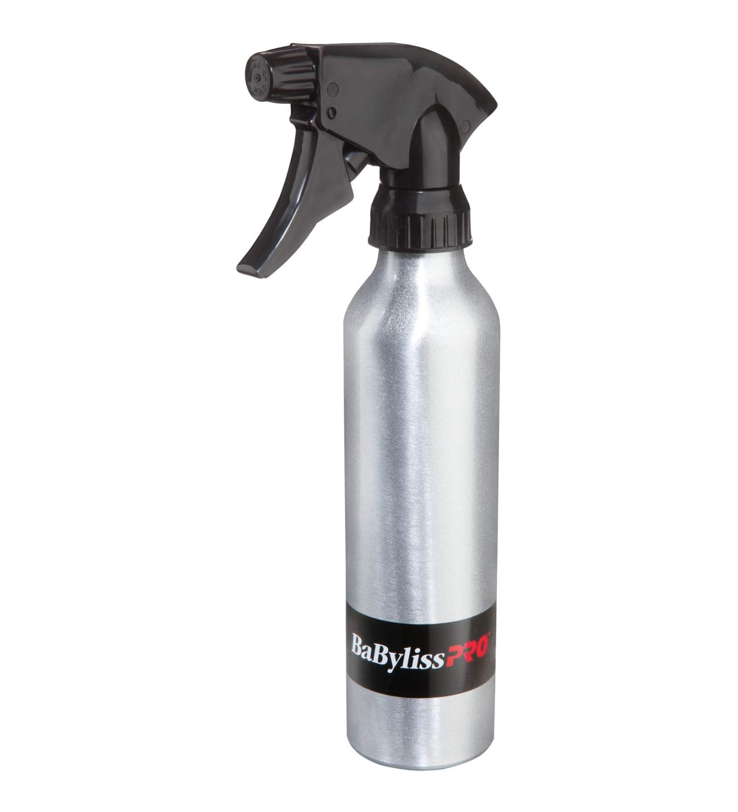 BaBylissPRO Brushed Aluminum Spray Bottle with Adjustable Nozzle 10 Fl Oz