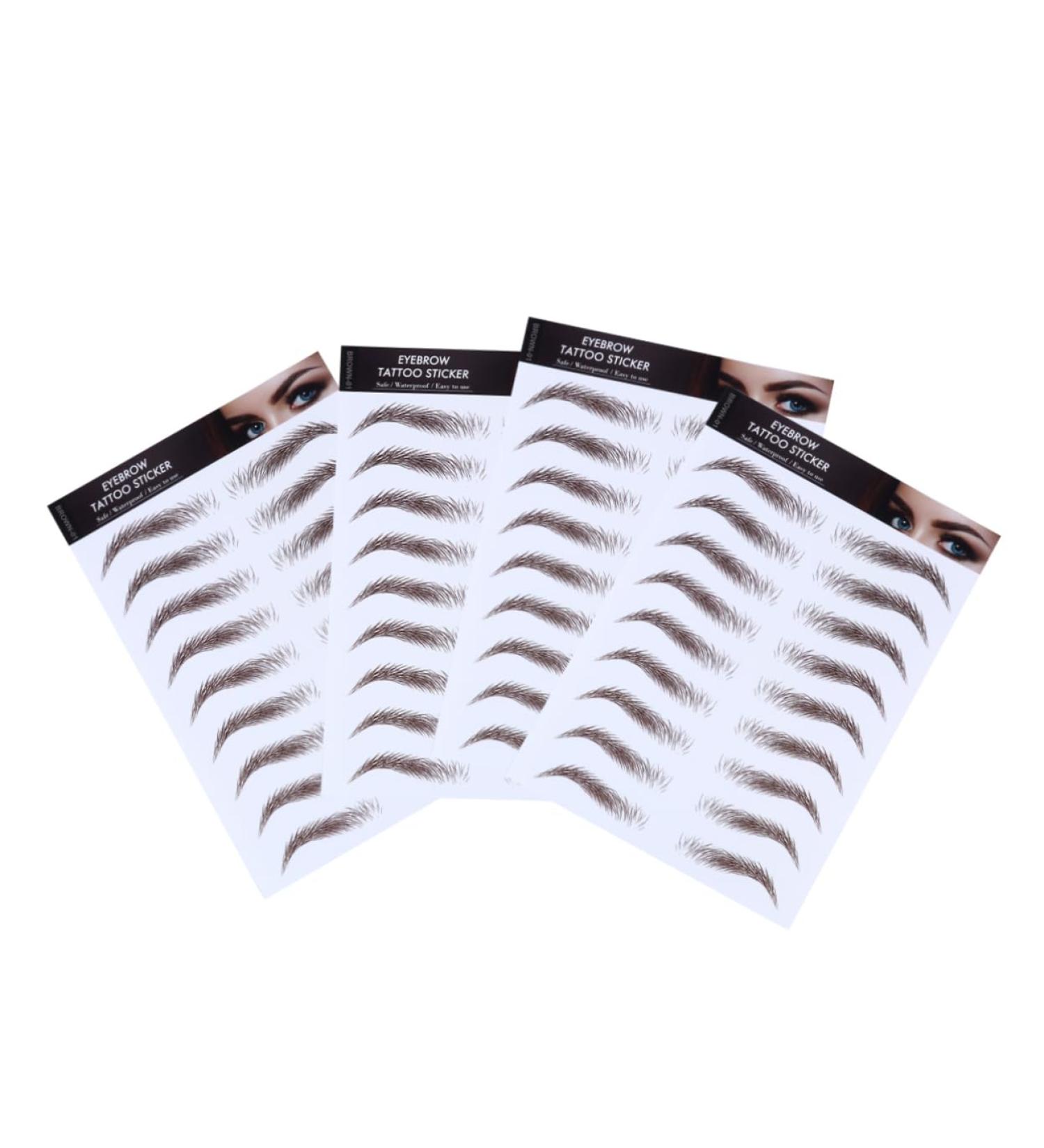 POPETPOP 4pcs Eyebrow Stickers Waterproof Makeup Authentic Eyebrows Stickers Artificial Eyebrow Makeup Tools - Buy Online on GoSupps.com