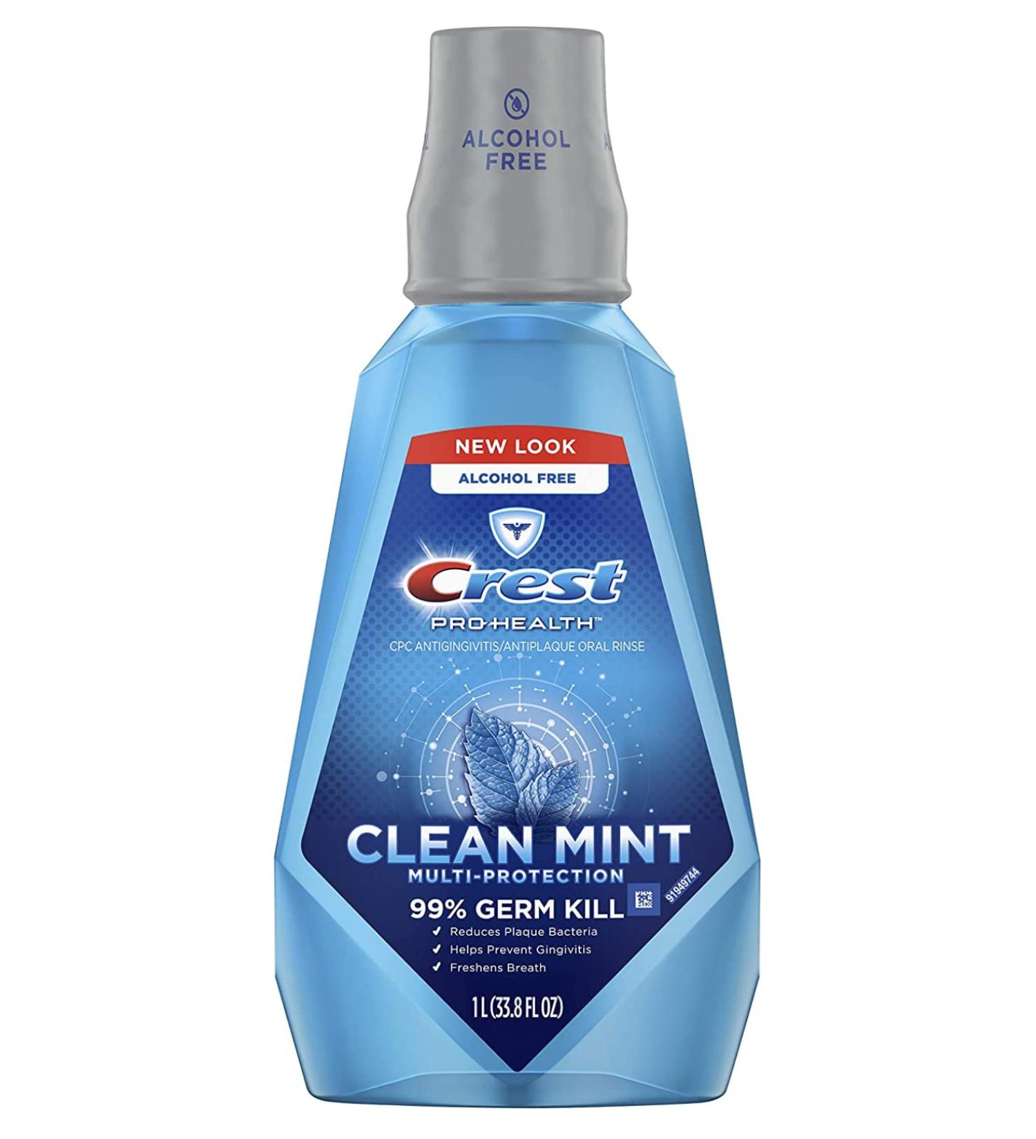 Crest Pro-Health Multi-Protection Alcohol Free Rinse 1L Refreshing Fresh Mint - 2 Pack