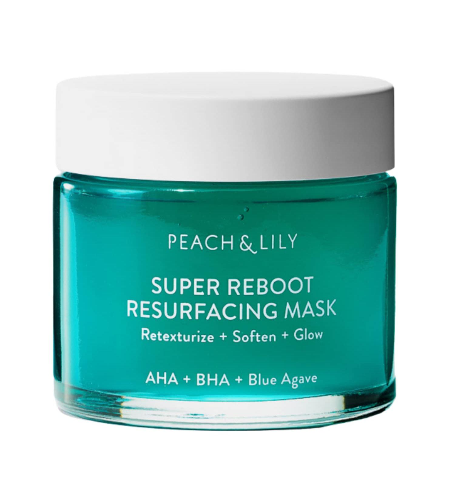 Peach & Lily Super Reboot Resurfacing Mask | 10% AHA 0.5% BHA with Blue Agave and Aloe | Pro-Grade Wash-Off Mask for Clogged Pores, Uneven Skin, Bumps, and Fine Lines | Gentle Acid Treatment for All Skin Types - Buy Online on GoSupps.com