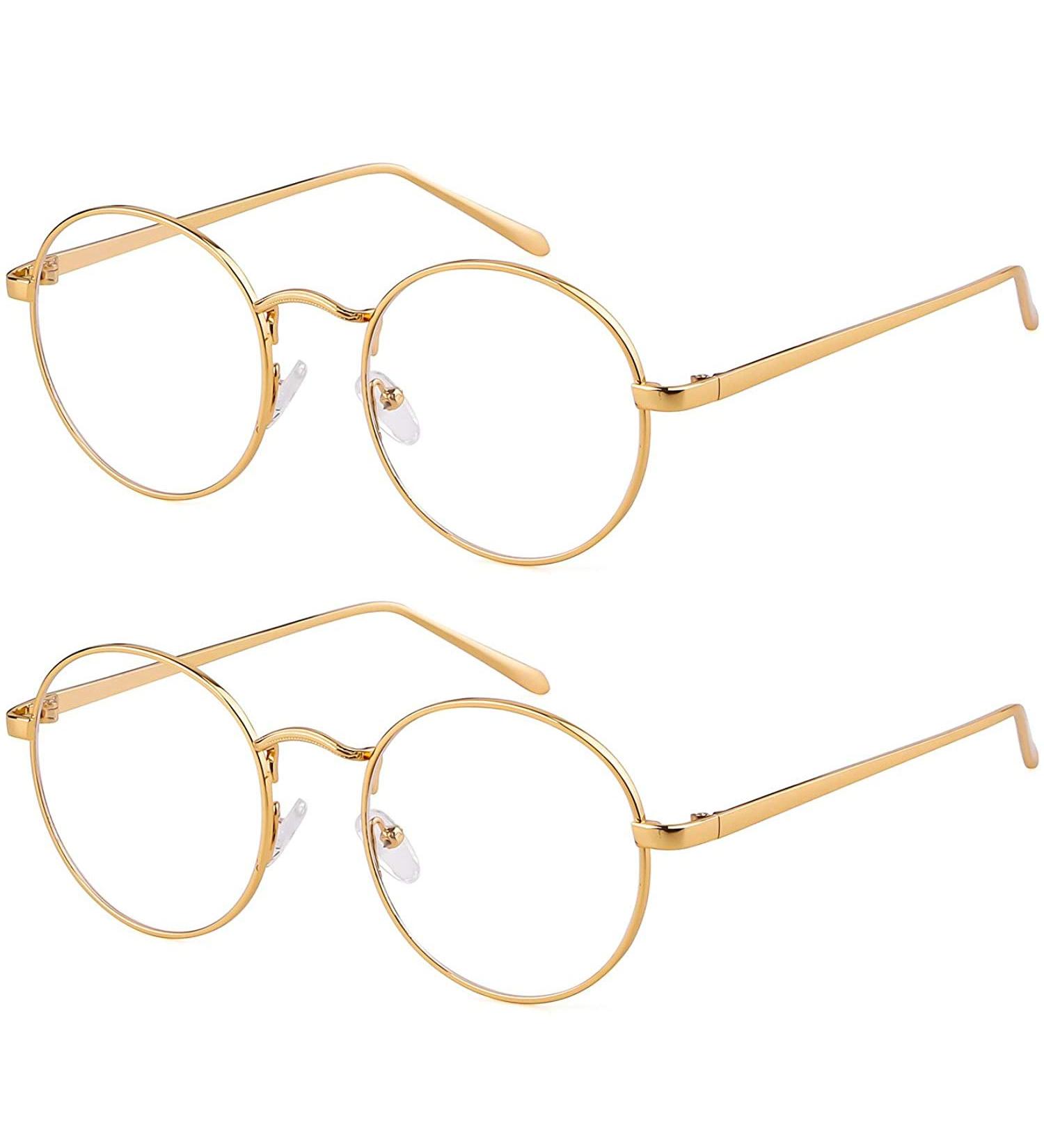 Shop ADEWU Round Anti Blue Light Glasses - Computer Gaming Eye Protection for Men & Women | 2pcs Gold - Buy Online on GoSupps.com