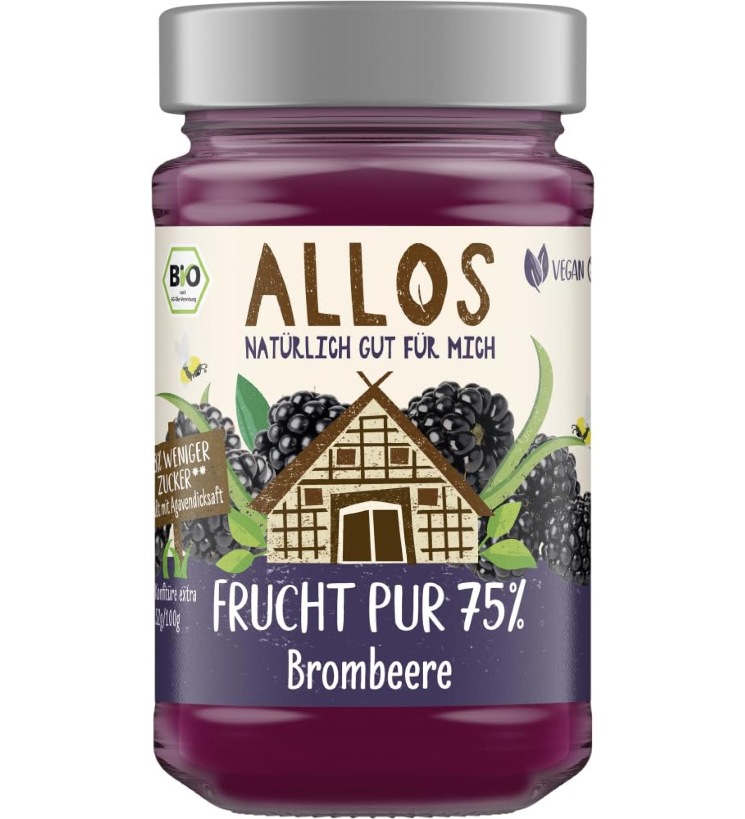 Allos Allos Fruit Pure Organic 75% Blackberry (6 x 250 g)