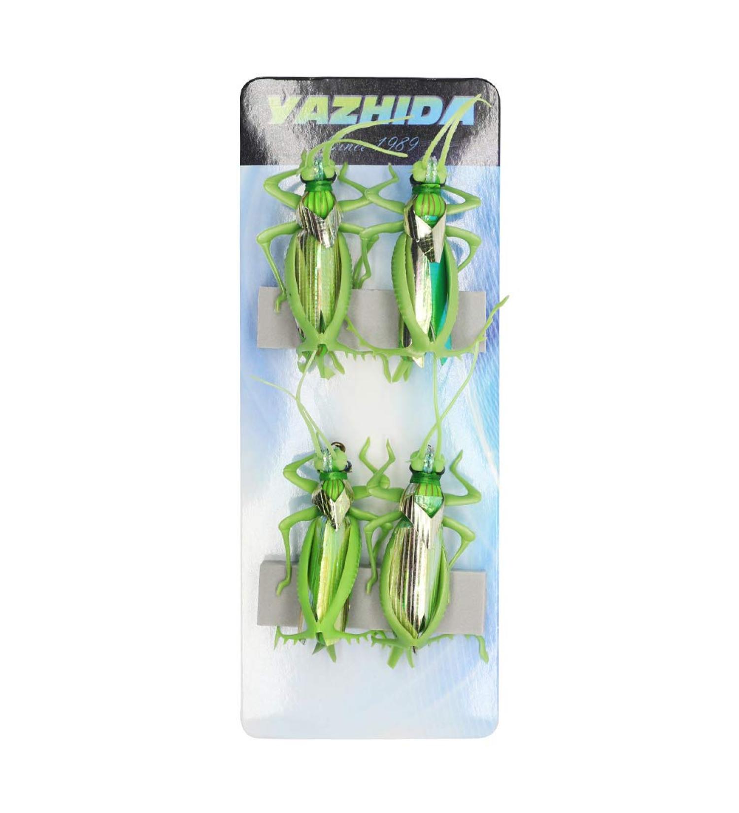 YZD Realistic Fly Grasshopper Series - Large Green 4pcs | High-Quality Fishing Lures - Buy Online on GoSupps.com