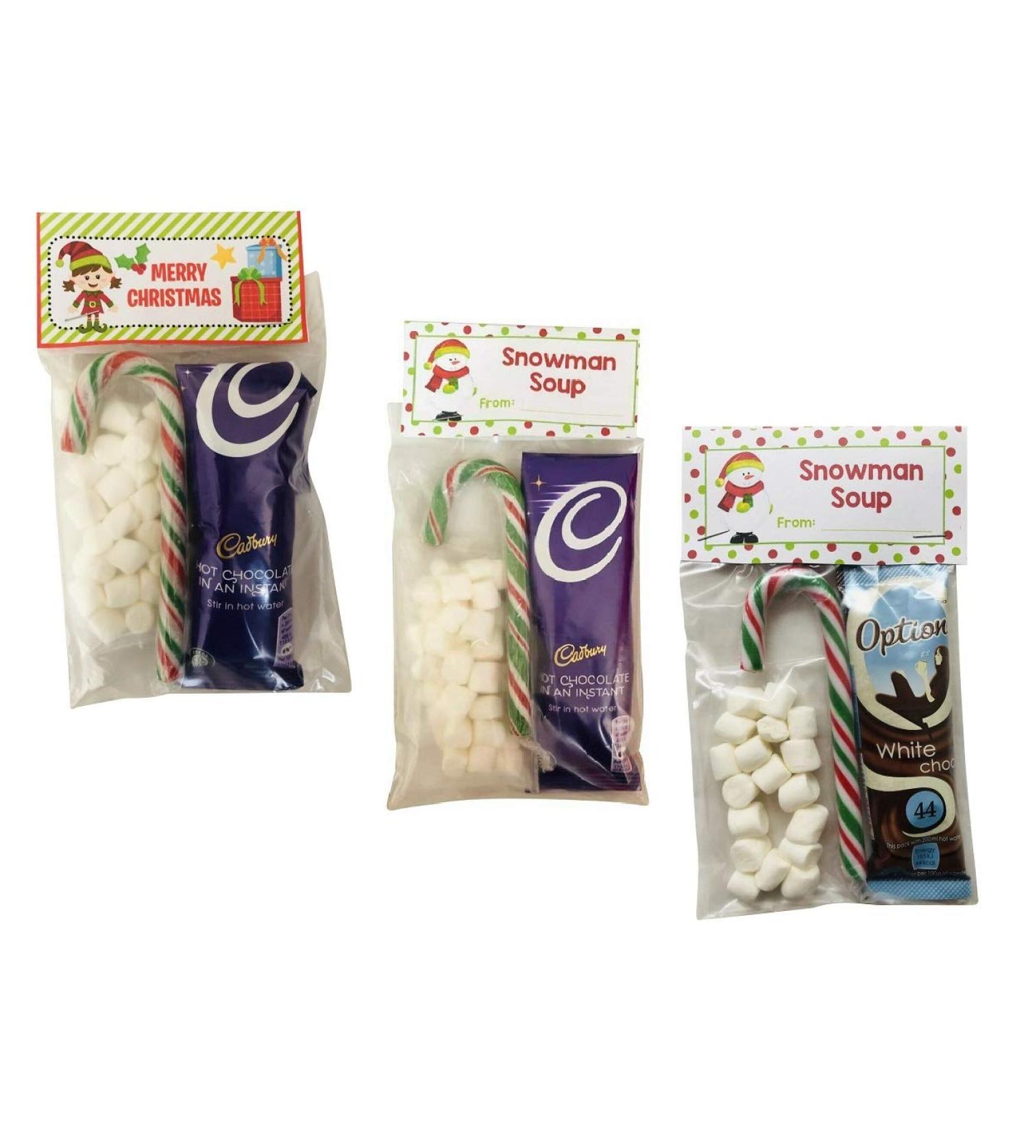 Snowman Soup - Bundle of 3 - Christmas Hot Chocolate Marshmallows & Candy Cane Xmas Eve Box Hot Choc Gift - Buy Online on GoSupps.com