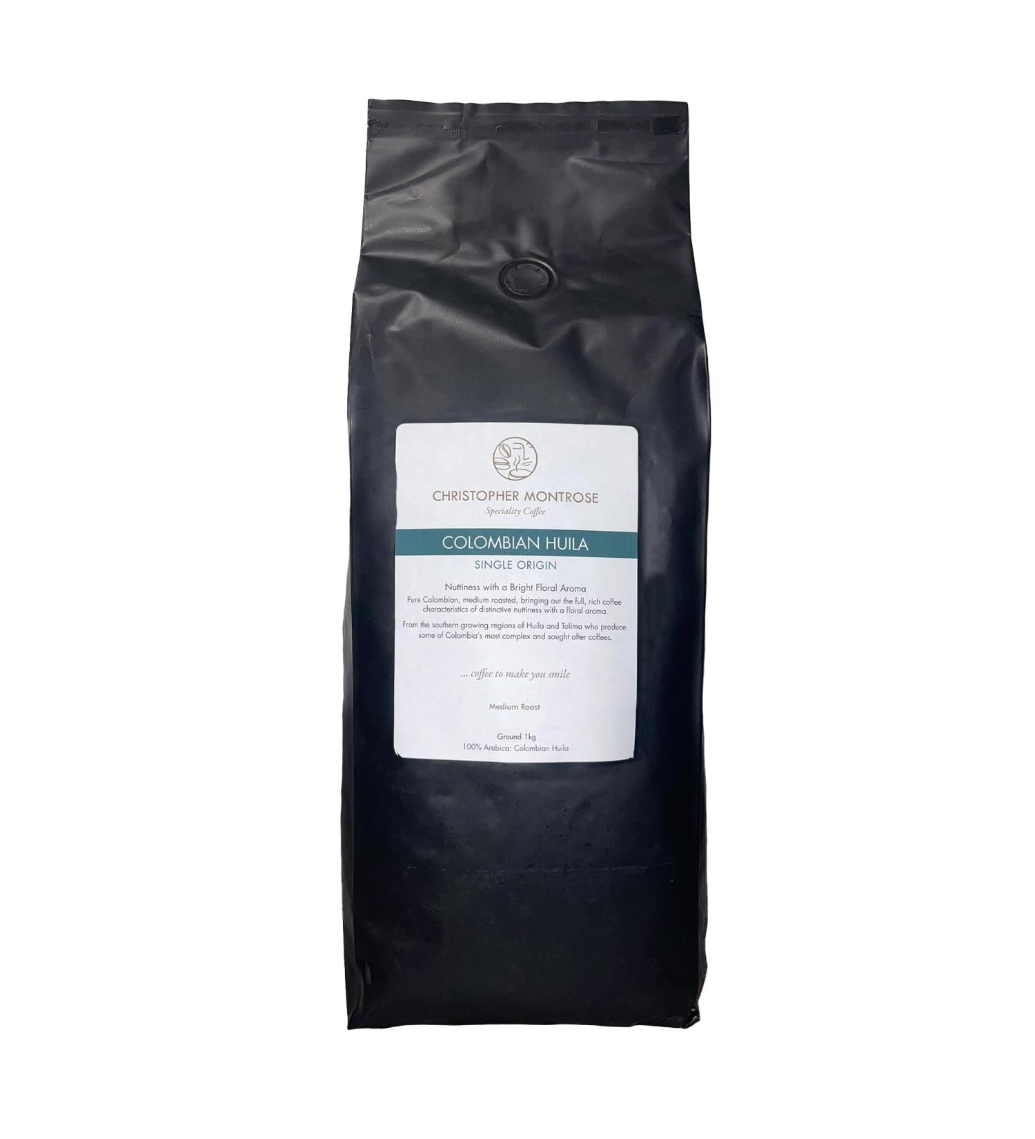 Columbian Huila | Single Origin Ground Coffee | Medium Roast | 1 KG Pack 1.0 Kilograms