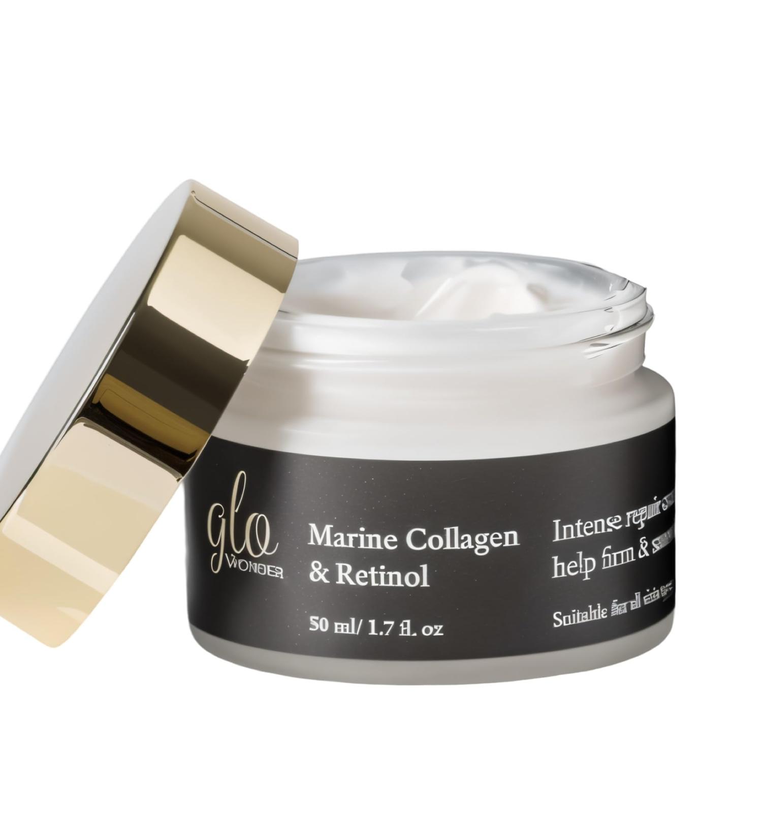 Collagen Cream for face with Marine Collagen & Retinol High Strength Anti-wrinkle Moisturiser for Men and Women Firming Face Cream Anti-Ageing Cream For Face Eyes and Neck 50ml - Buy Online on GoSupps.com